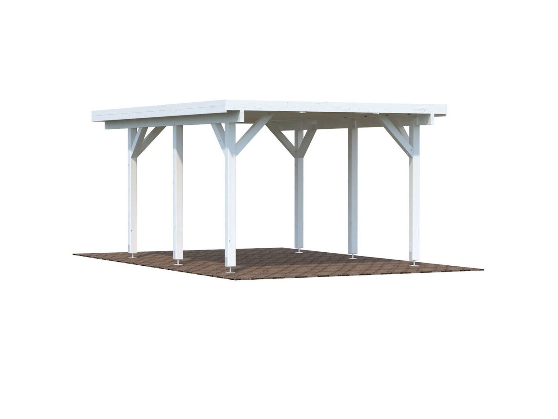 Einzelcarport Karl 11,7 m² Grundierung Weiß
