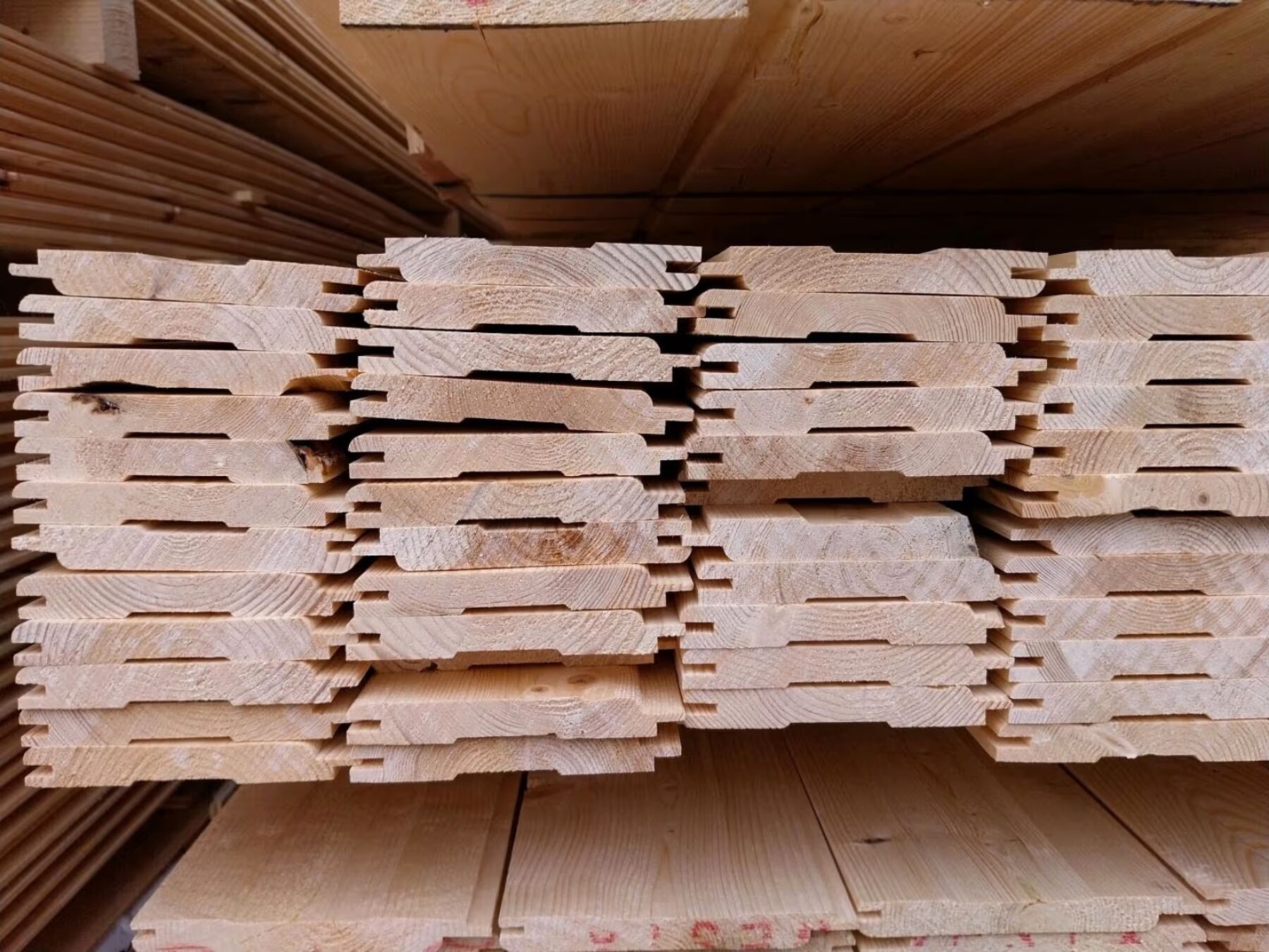 66 m² Nordische Fichte Profilholz Nut und Feder, 15.5x121x5100 mm