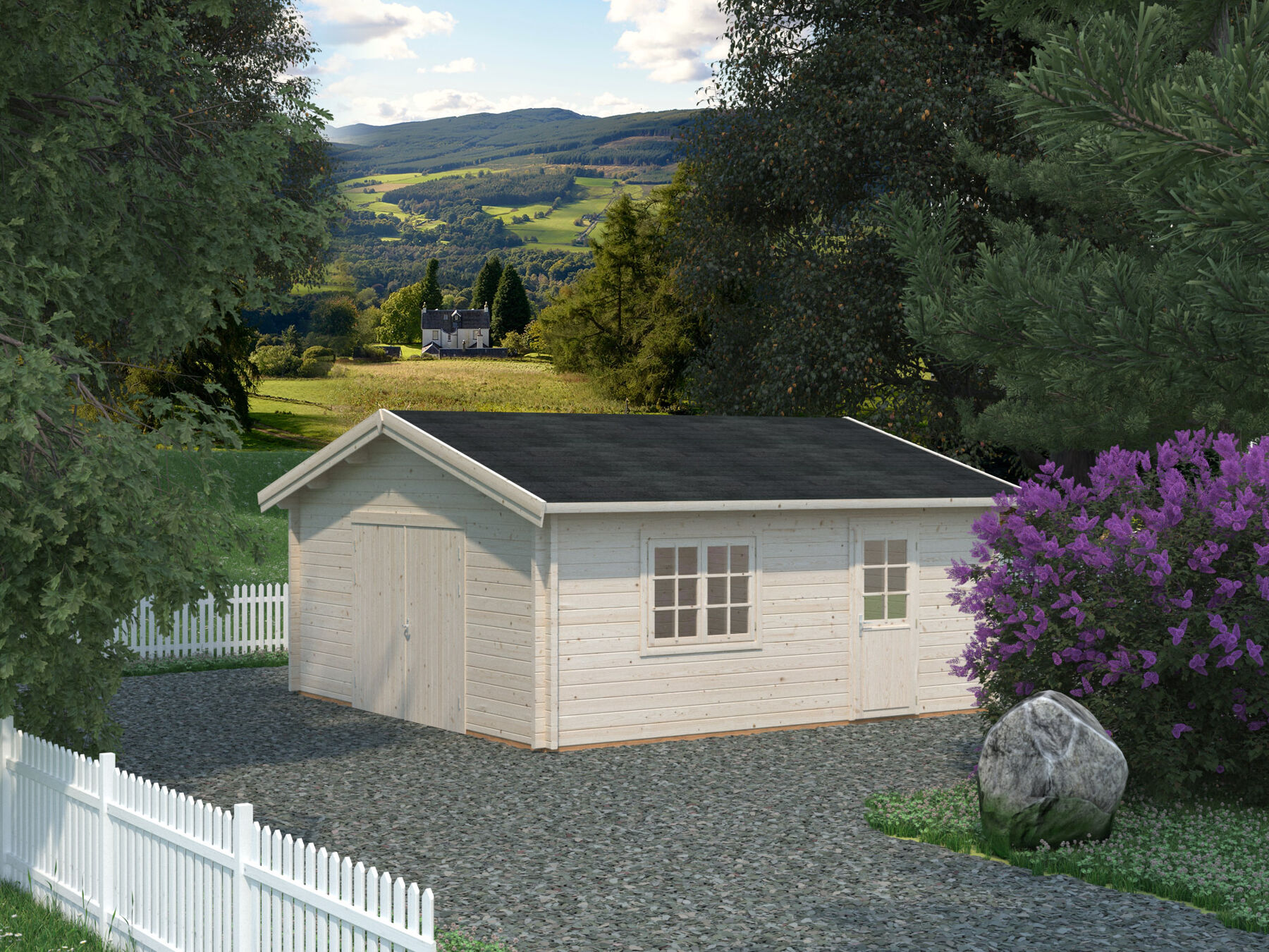 Holzgarage Roger 27,7 m² Mit Holztor