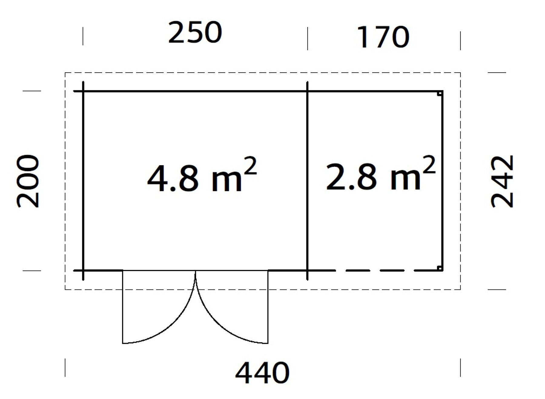 Gerätehaus Jever 0 mit überdachtem Anbau