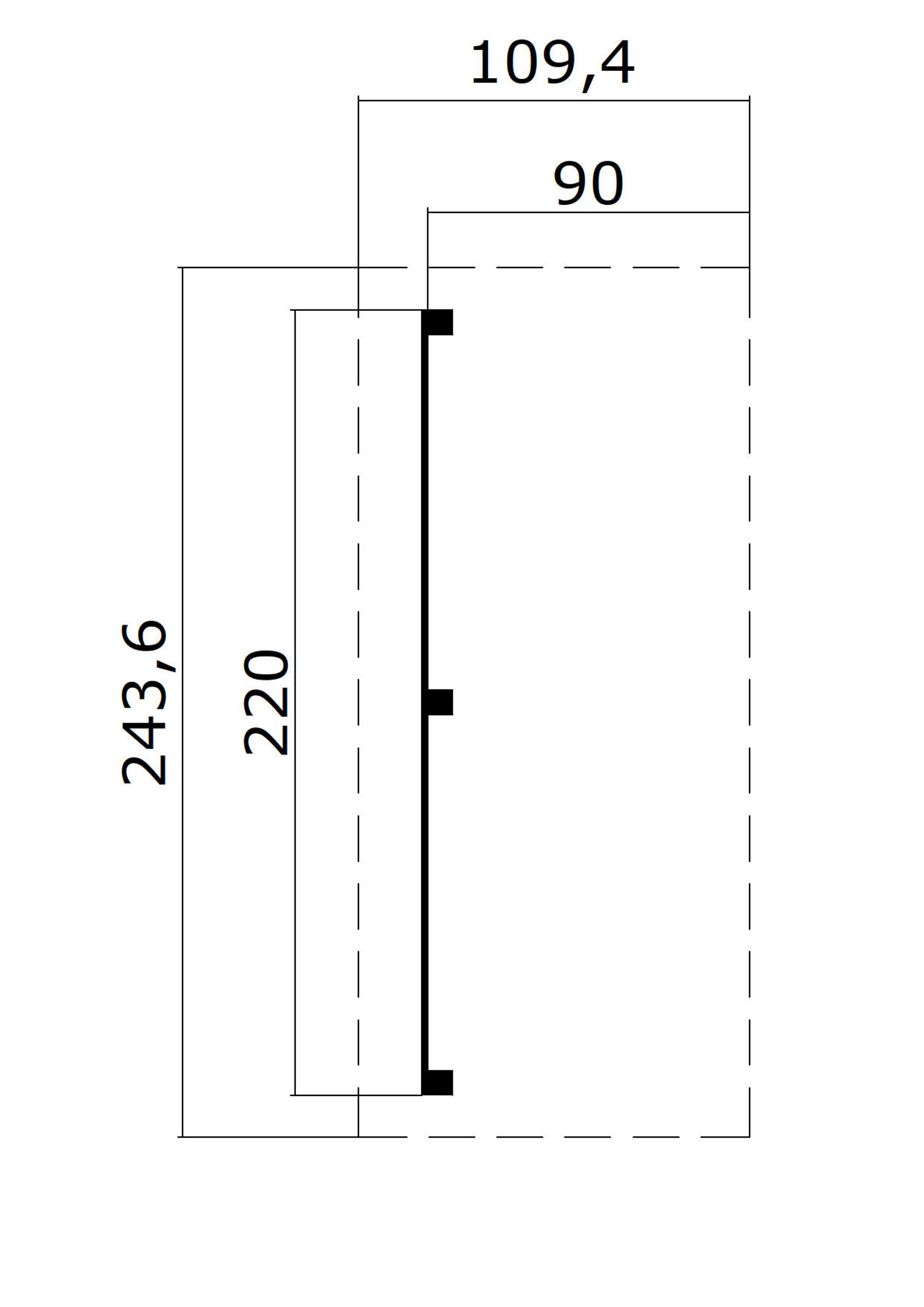 Schleppdach mit Seitenwand 90 x 240