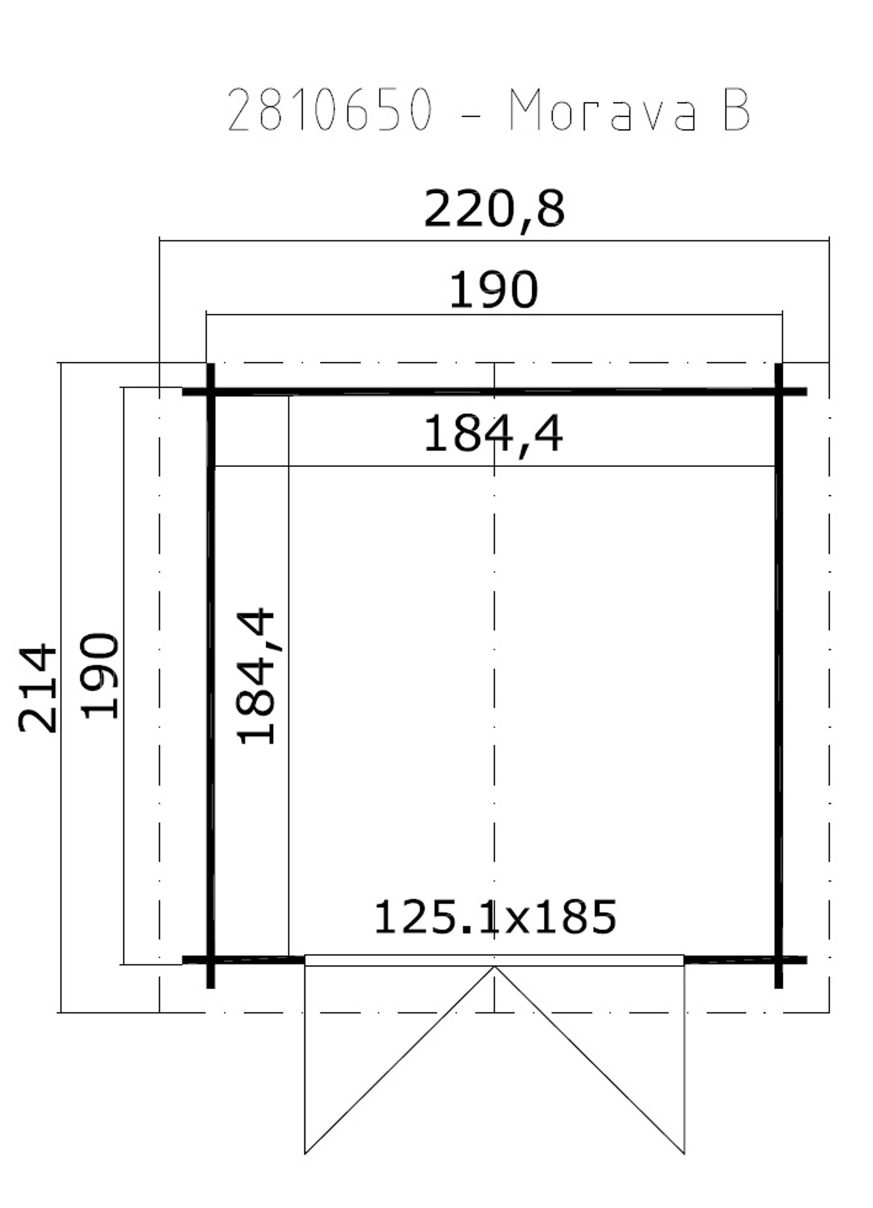 Gerätehaus Morava B mit Trapezblech Braun