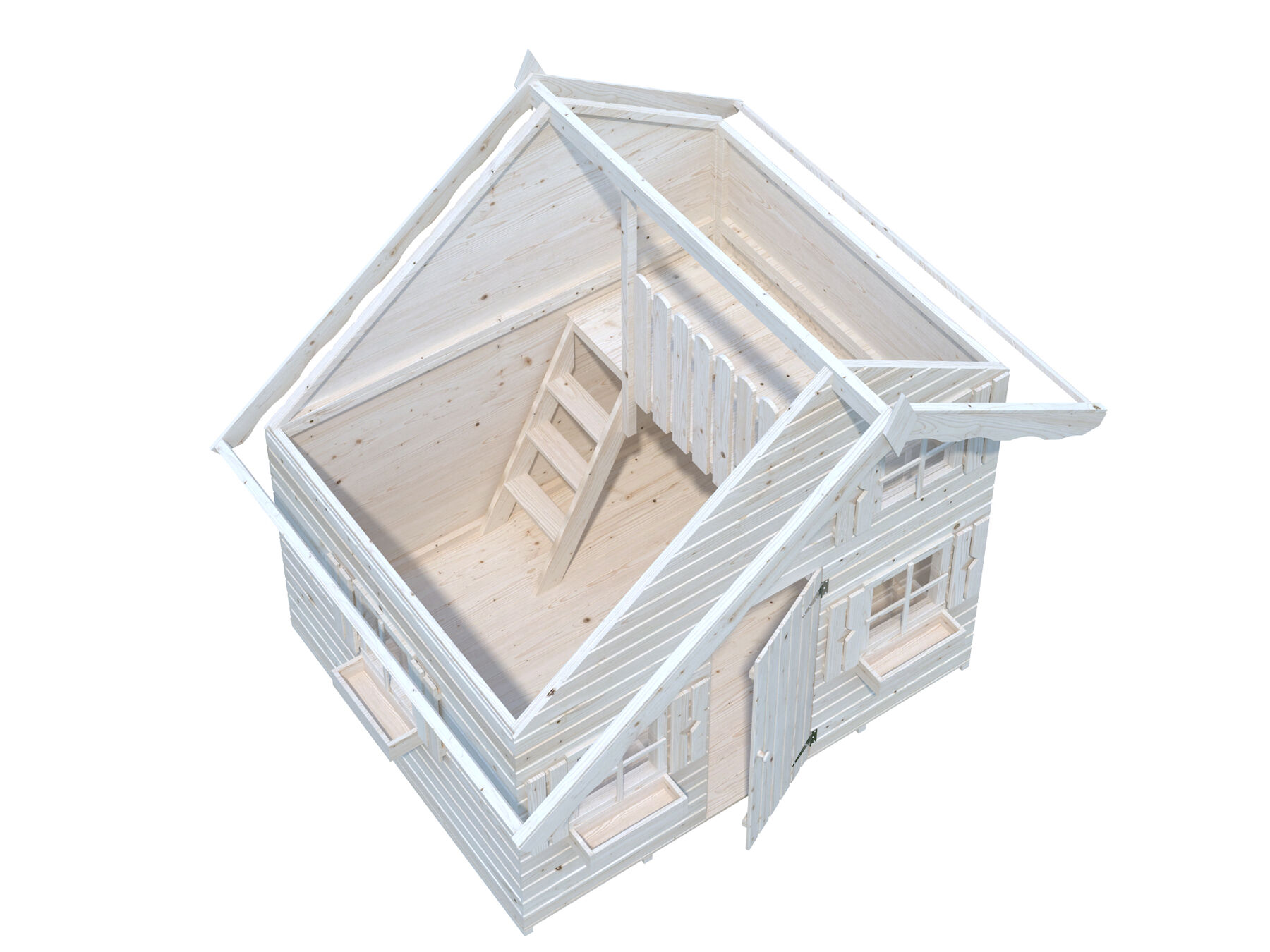 Kinderspielhaus Jerry 3,8 m² - weiß lackiert