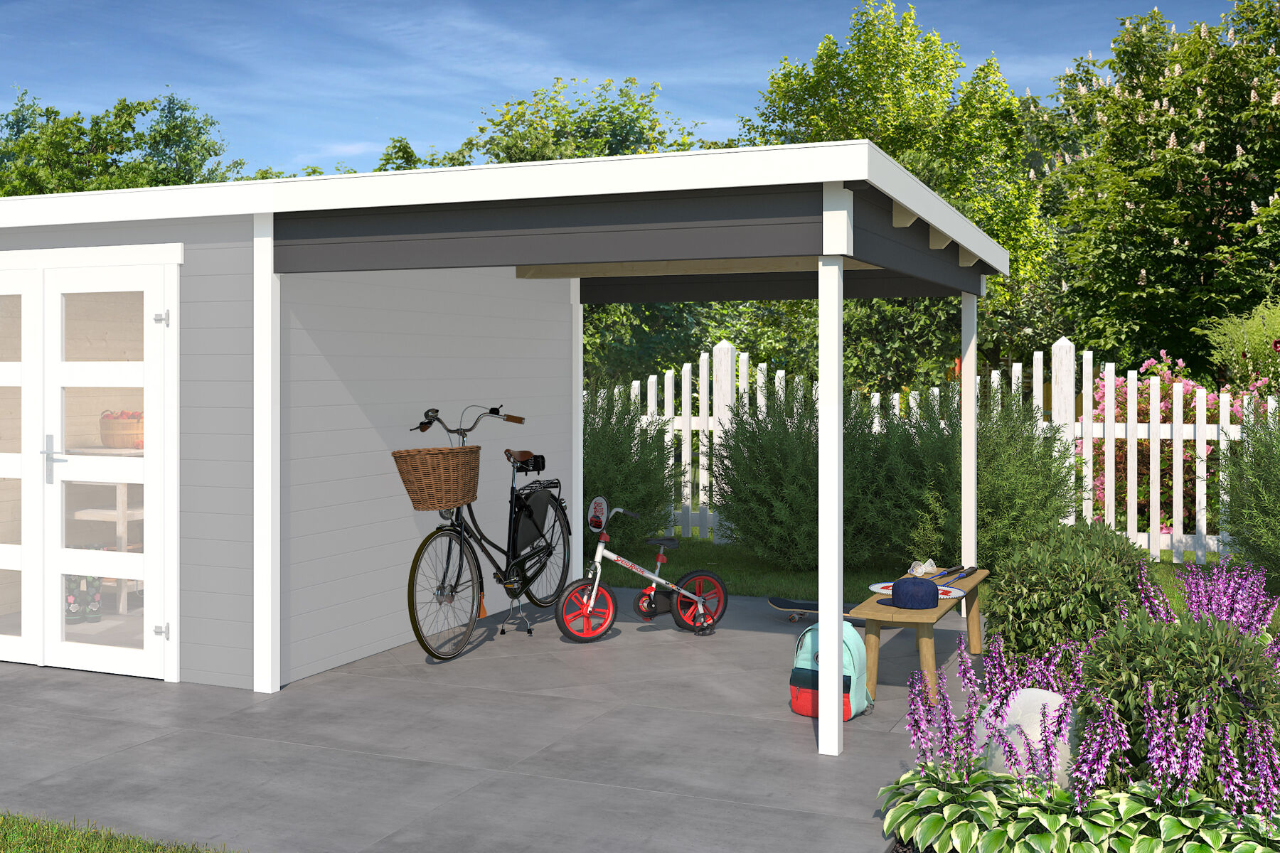 Zambezi Anbau 3 Carbongrau mit Trapezblech Silber