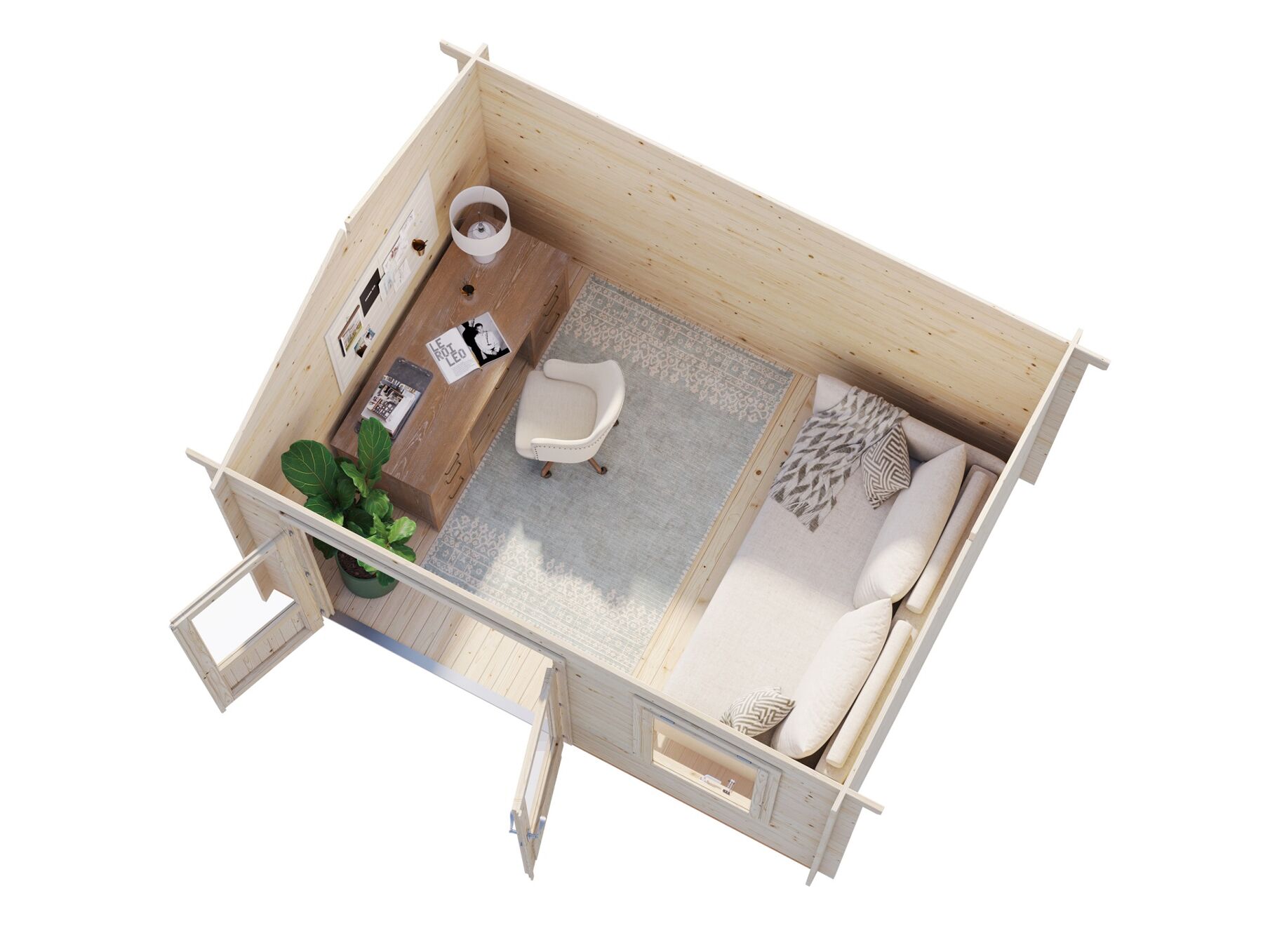 Gartenhaus Iris 9,6 m² Grau 