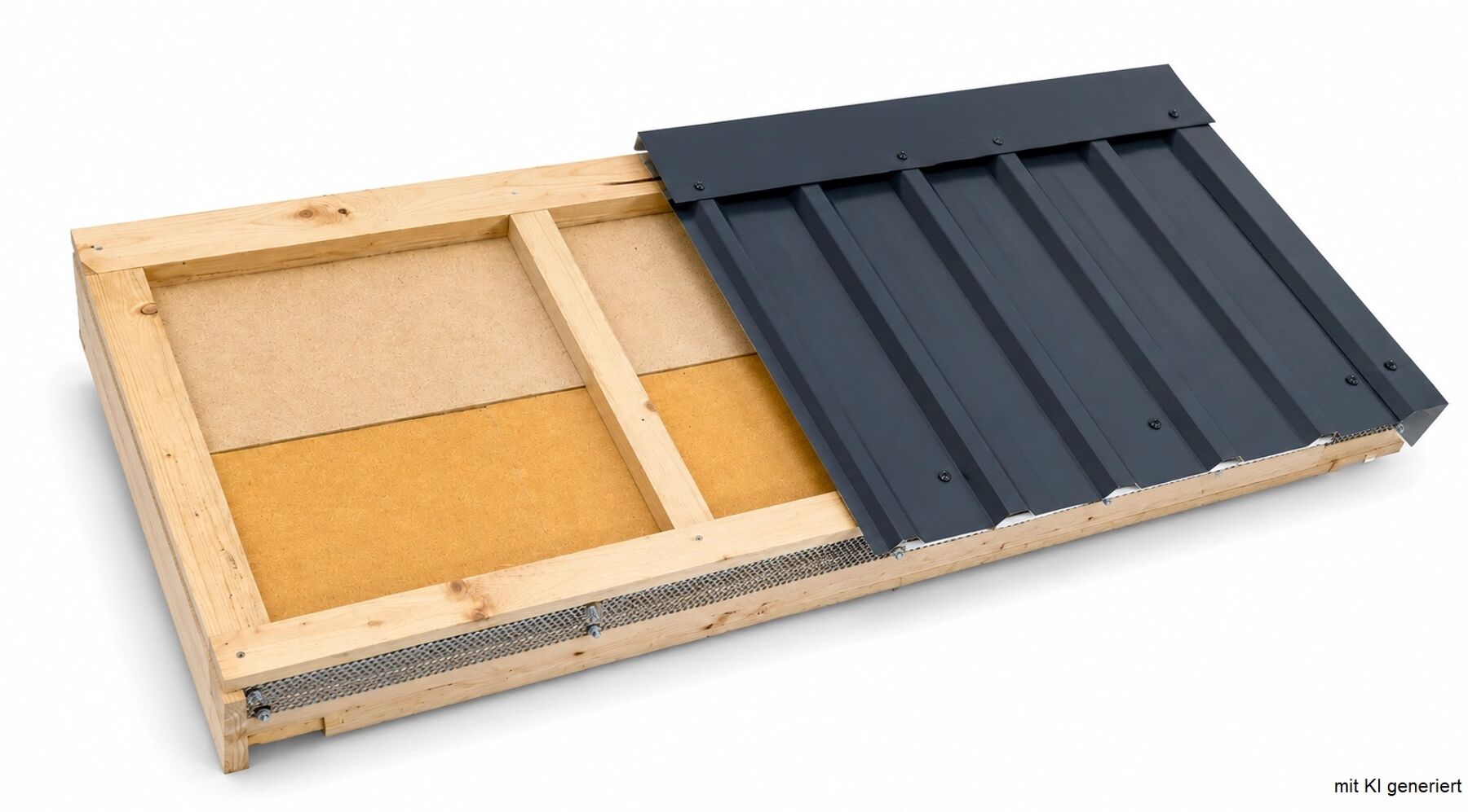 Schraubenrahmen, Drahtgitter, Holzrahmen, Metallblech, Isolationsboden