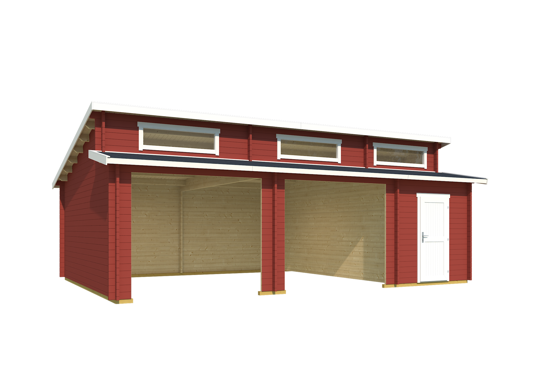 Holzgarage Hawaii Schwedenrot Ohne Tore