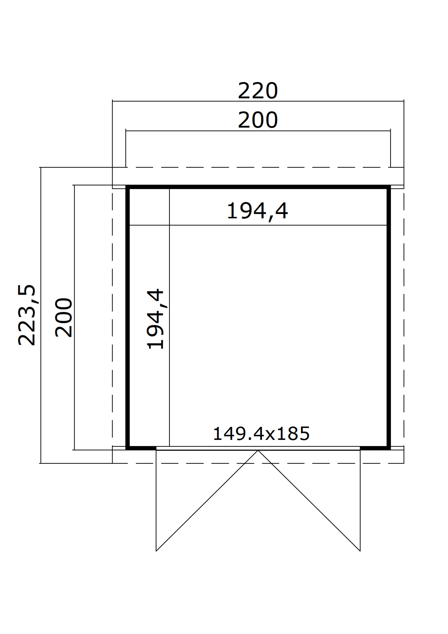 Gerätehaus Kibo 1 Lichtgrau mit Trapezblech Dunkelgrün