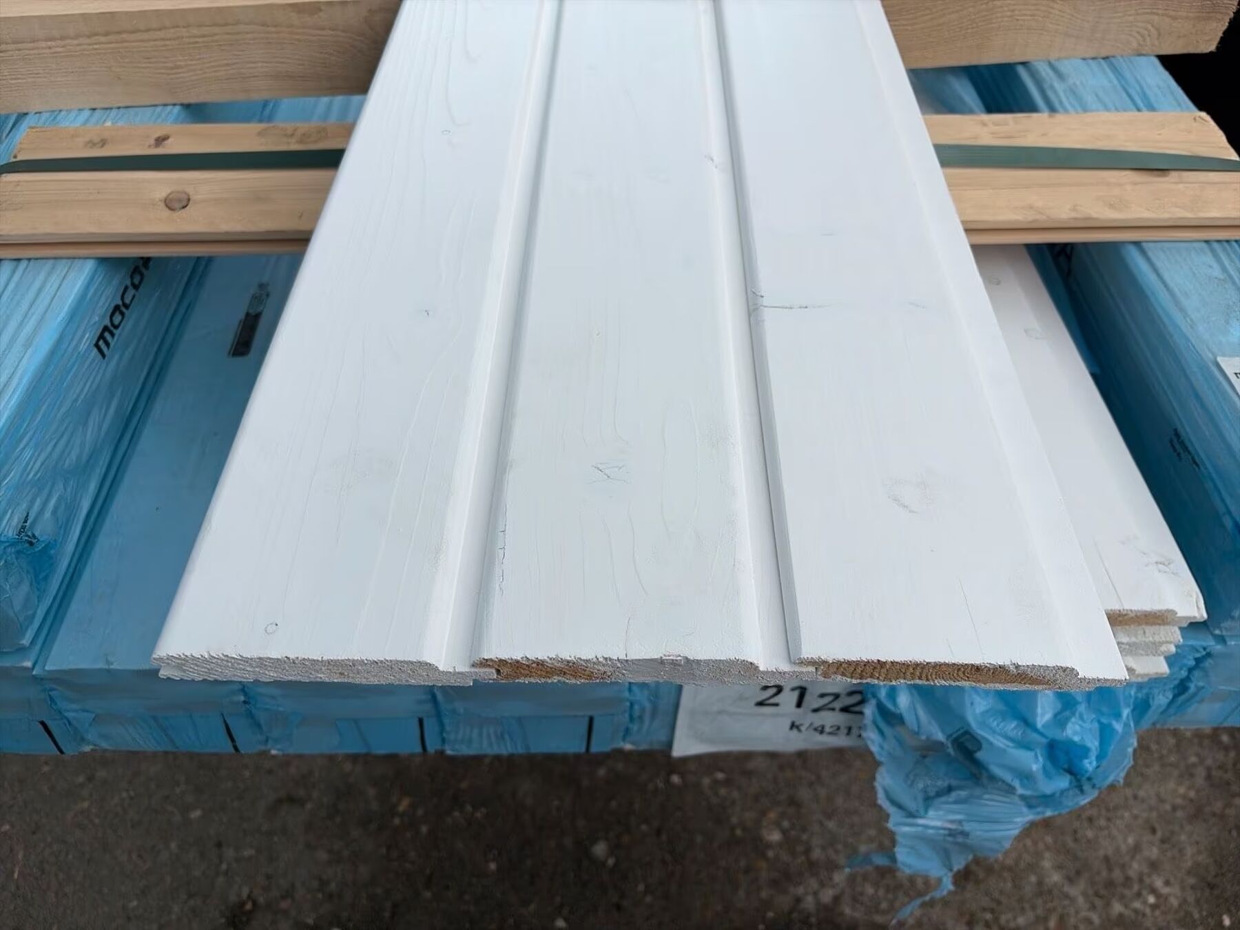 Fichte Profilholz Reinweiss, 18.5x121x3900 mm