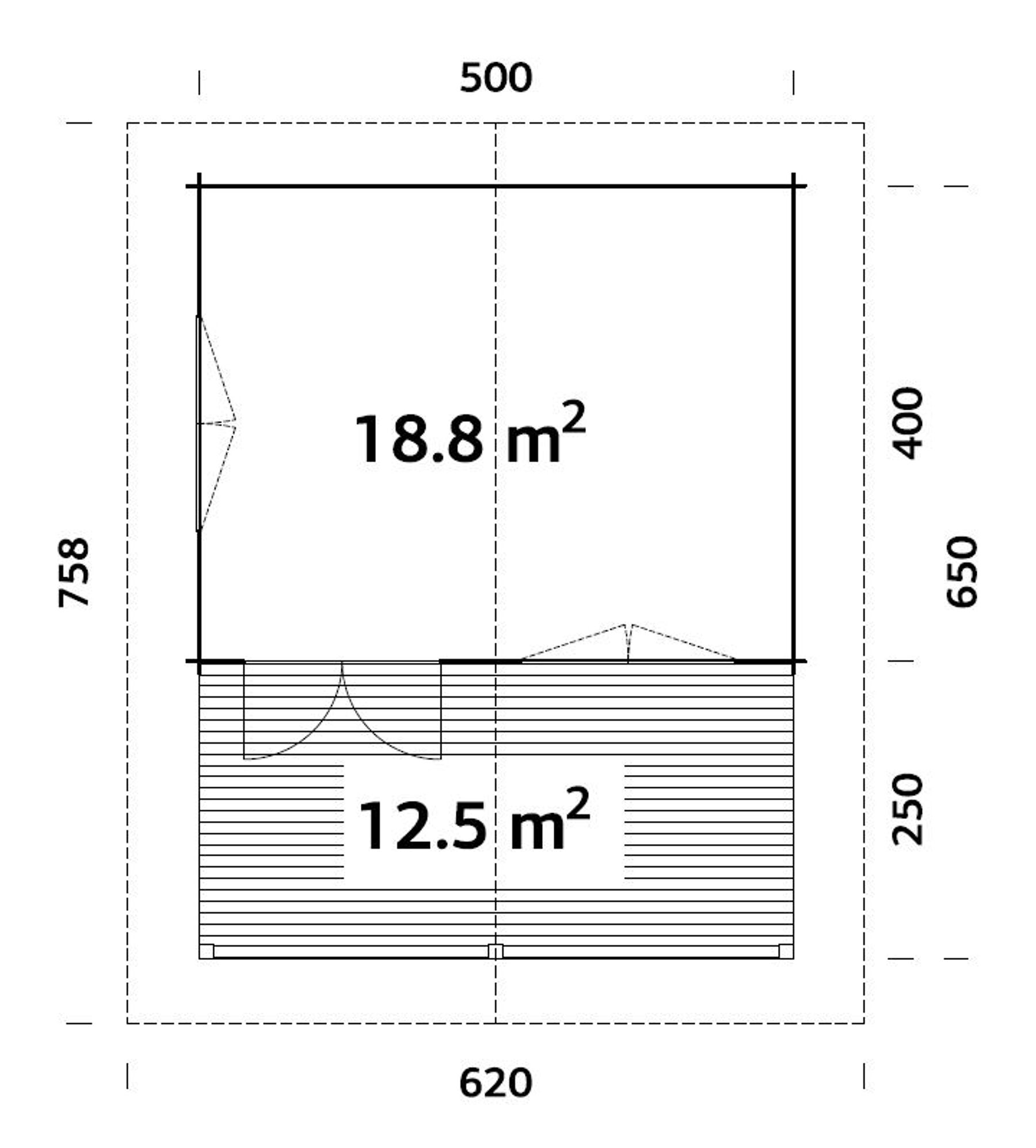 Ferienhaus Agneta 18,8+12,5 m²