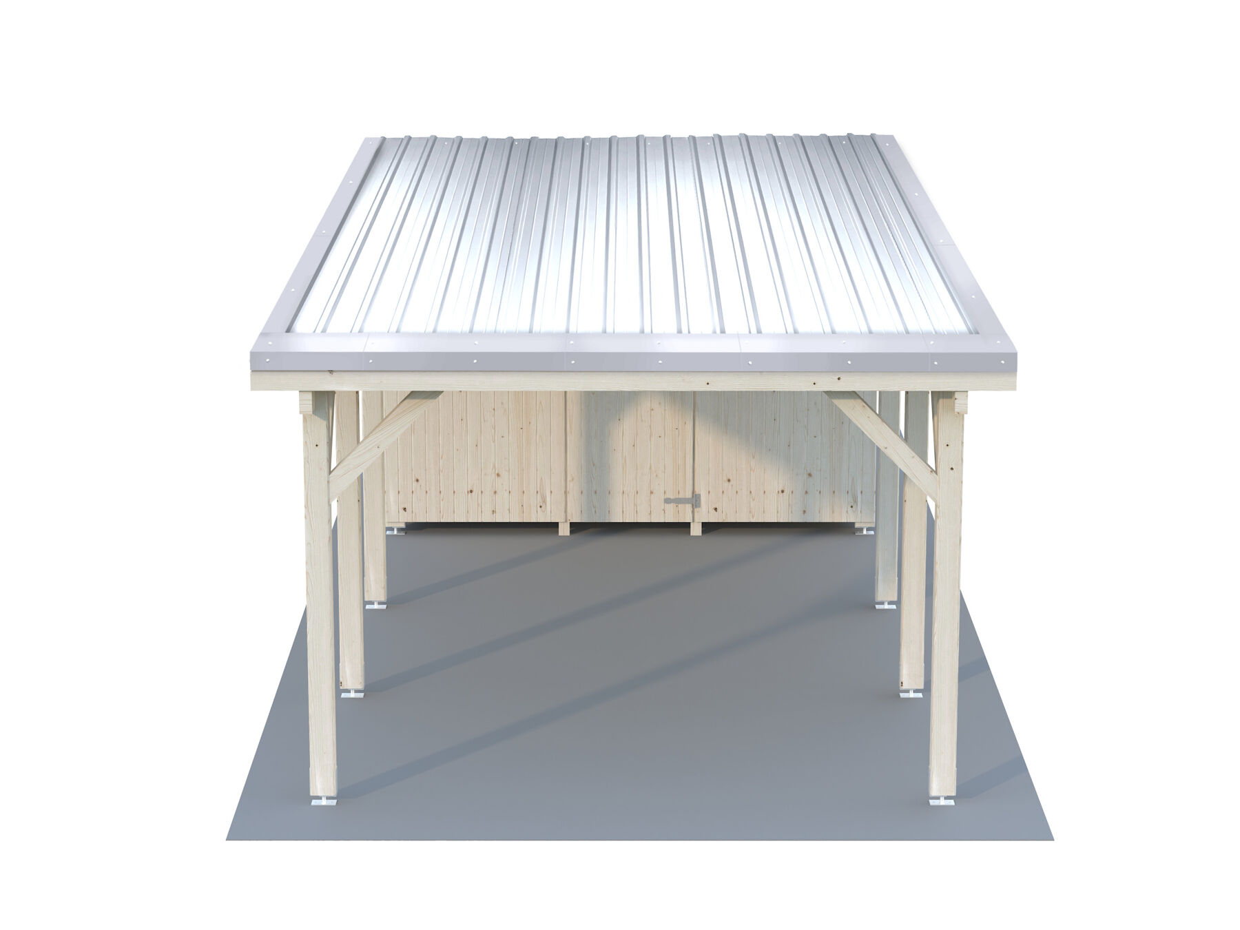 Carport Rügen 2 Bangkiarai mit Trapezblech Silber
