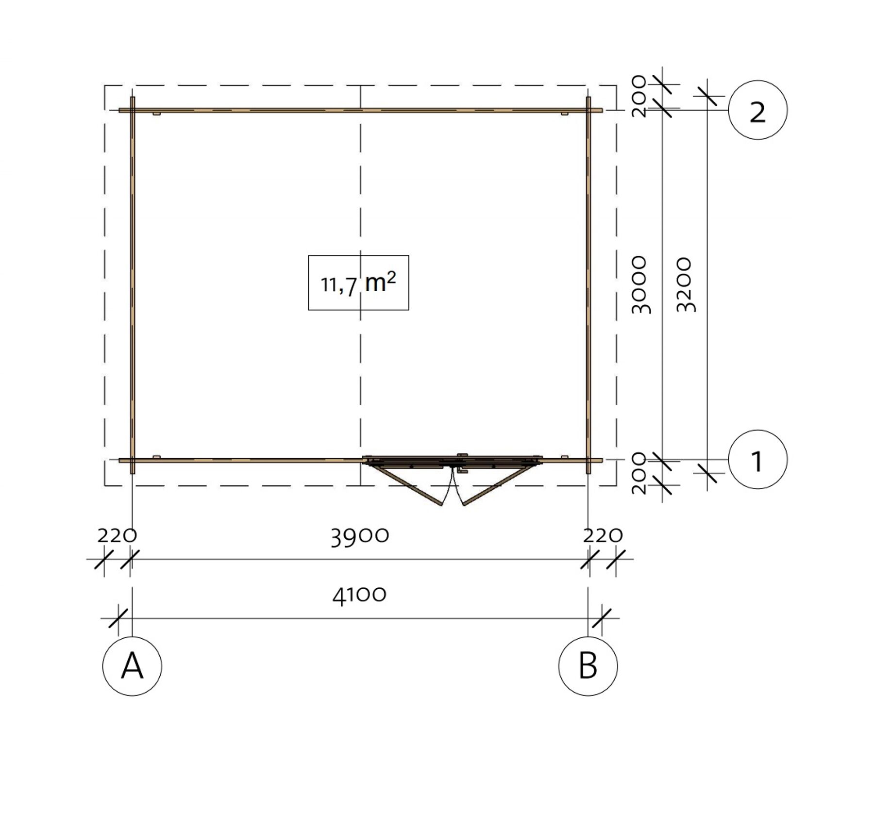 Gartenhaus Evolution 34C inkl. Trapezblech Dach