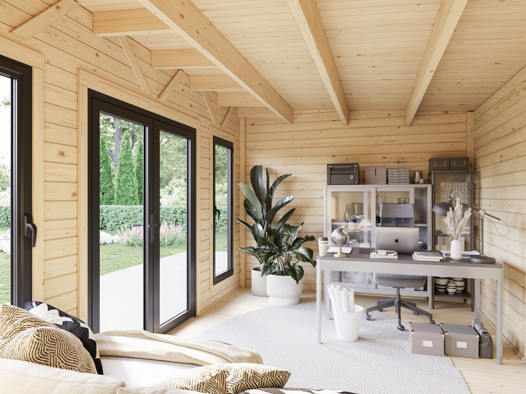 Drinnen, Innenarchitektur, Holzpaneele, Pflanze, Holz