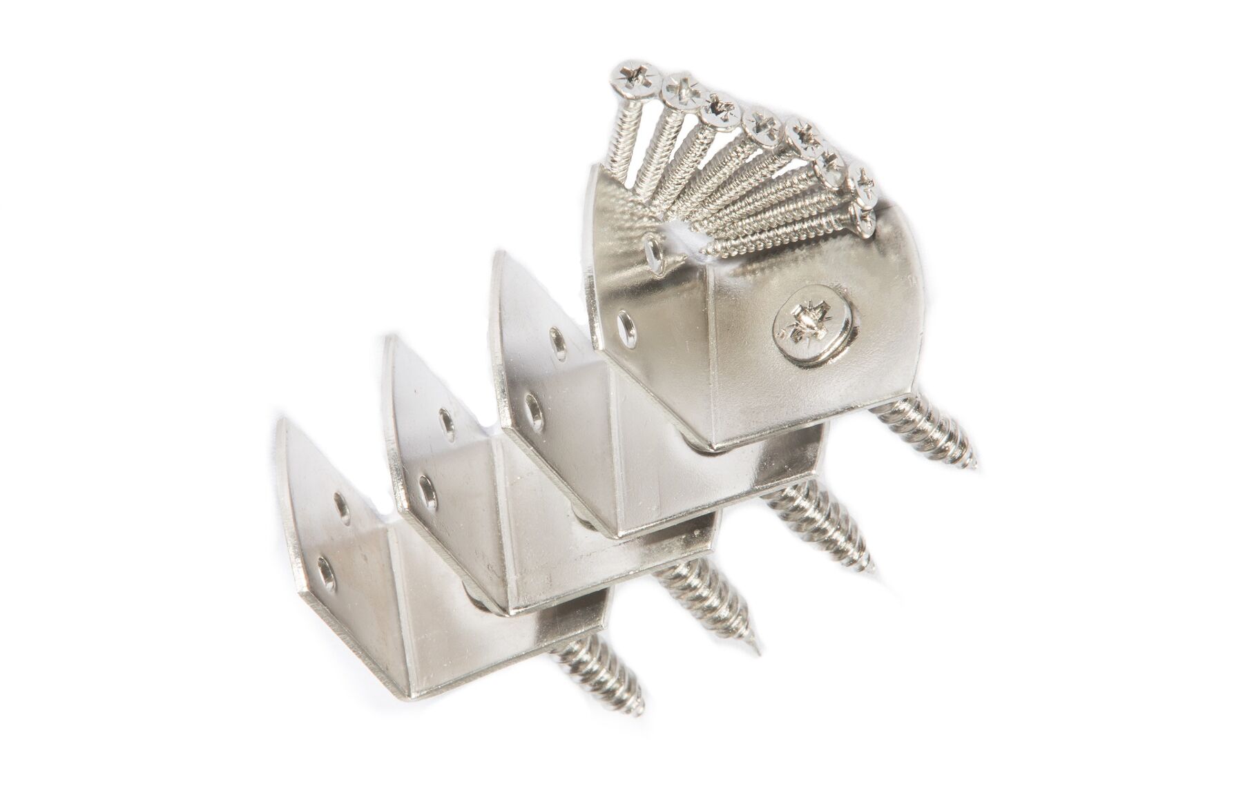 Flechtzaunhalter, Edelstahl 4er Box