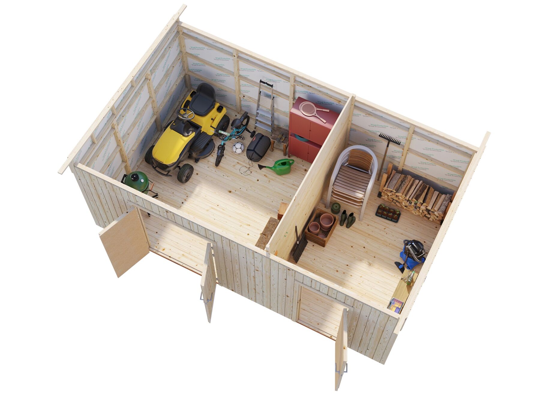 Gerätehaus Kalle 16,9 m² mit Trapezblech Anthrazit