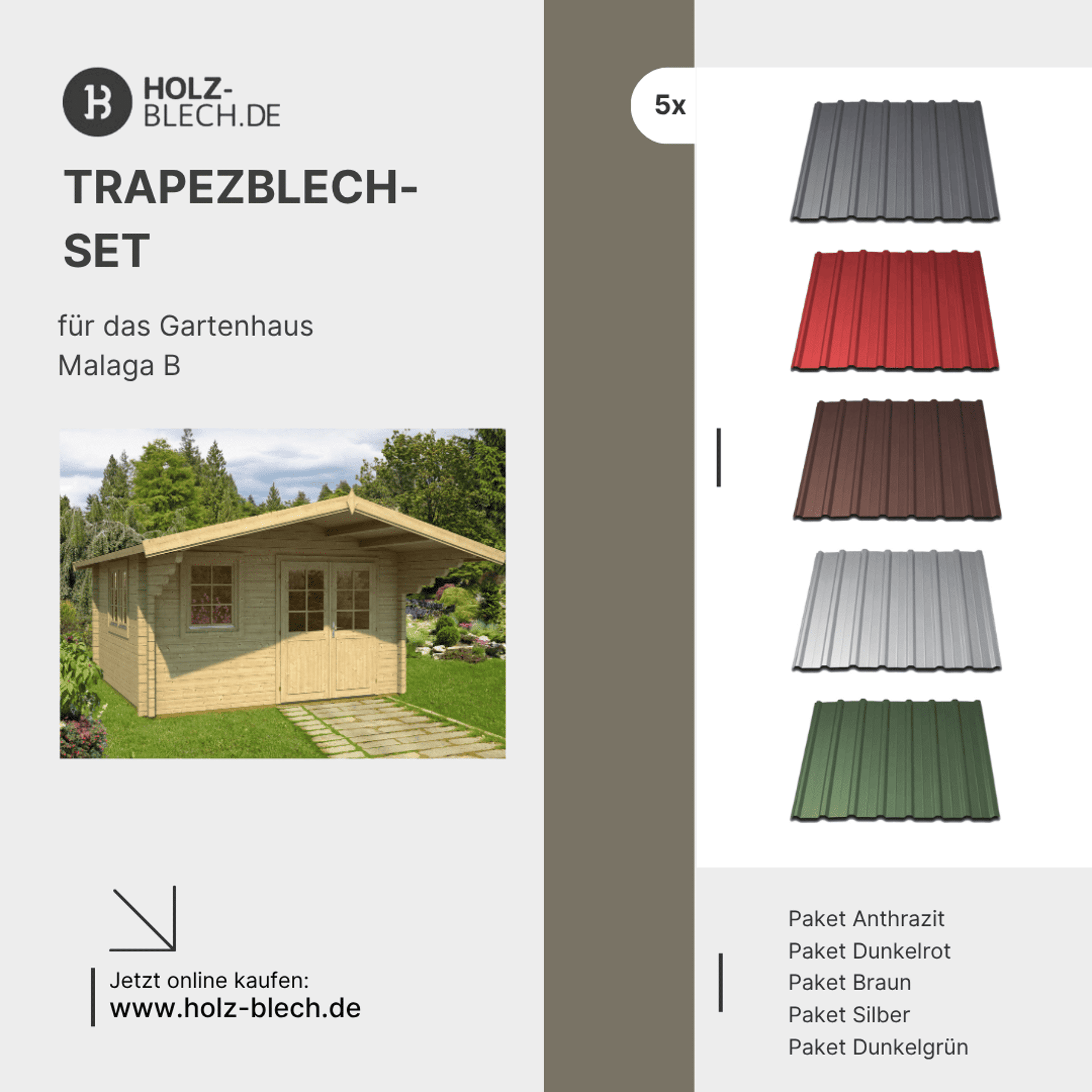 Trapezblech Set für Gartenhaus Malaga B Architektur, Gebäude, Wohnen, Haus, Dach