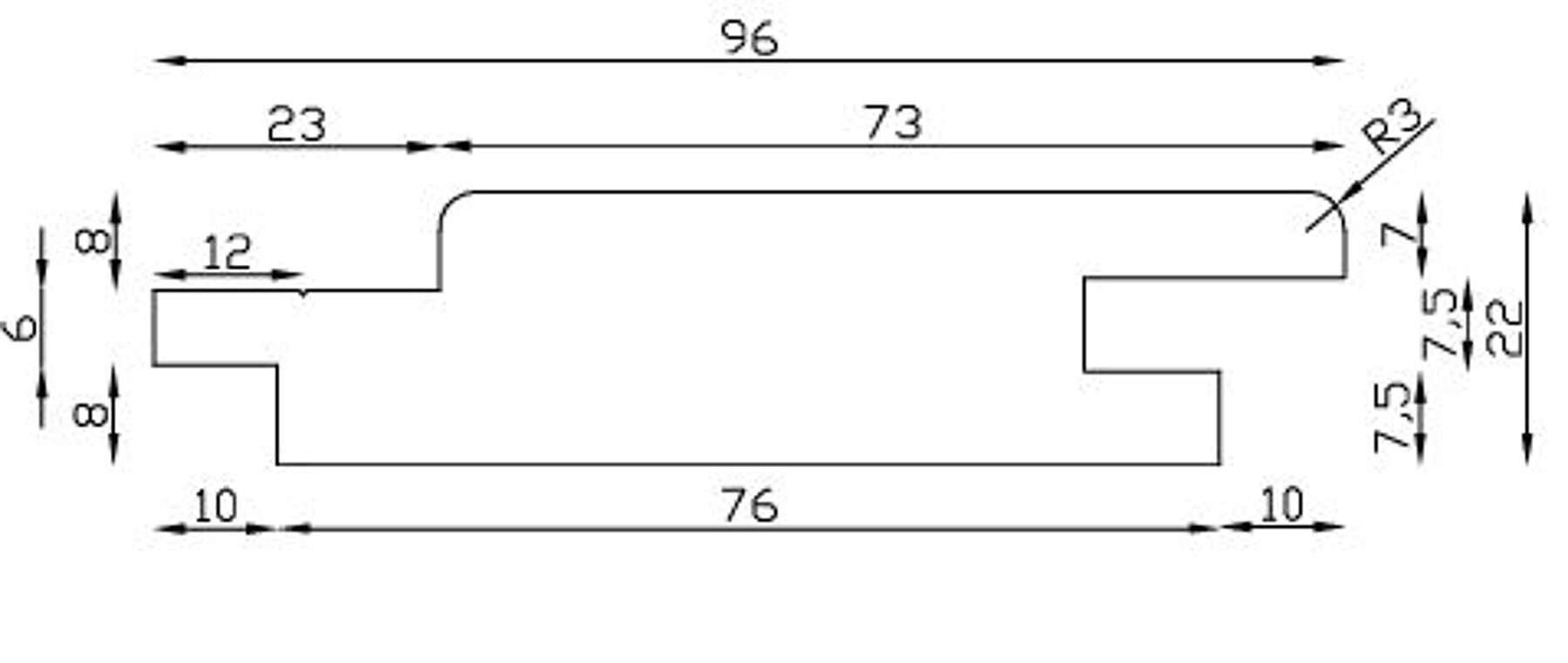 50,30 m² Sonderposten Lärche Rhombusleiste, 22x96x4000 mm