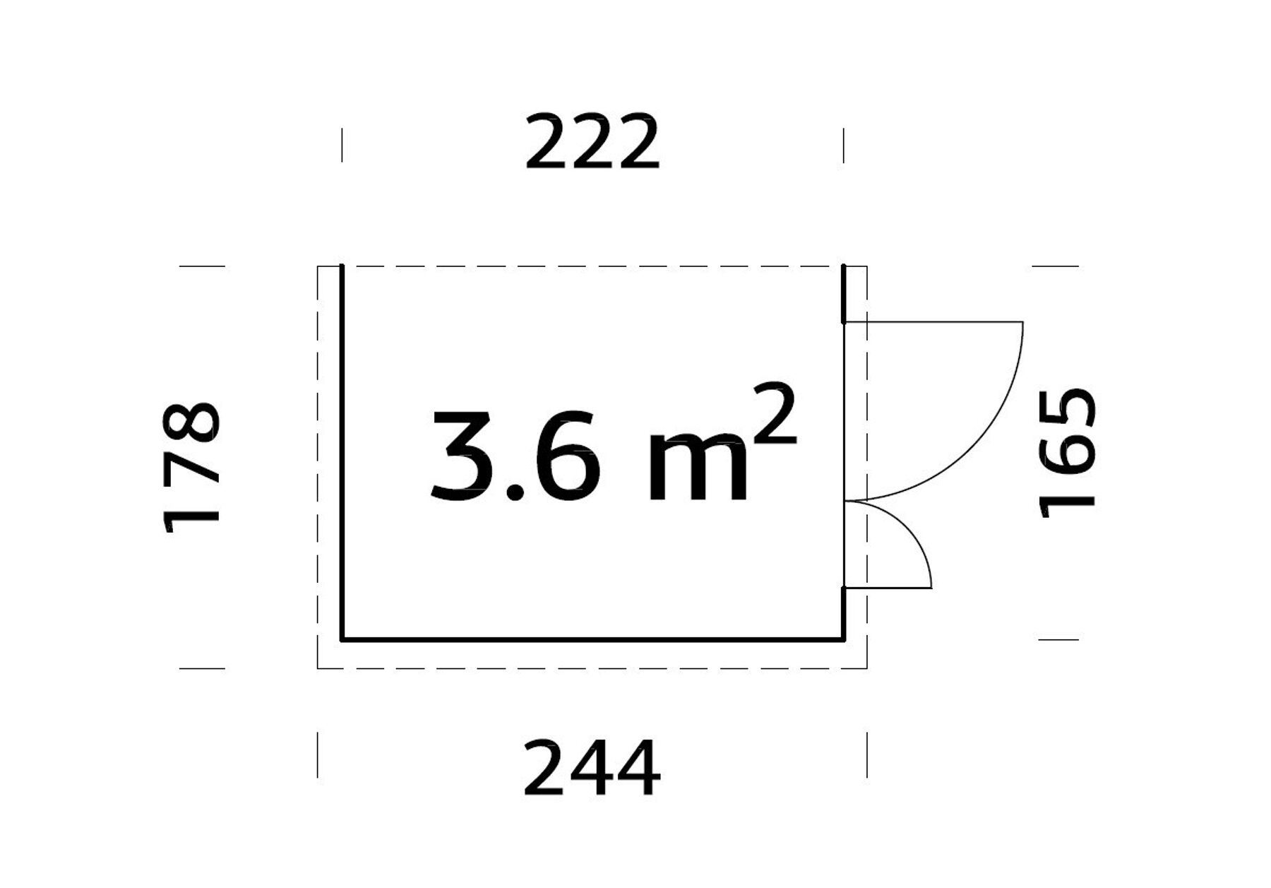 Anbauschuppen Mia 3,6 m² Transparent