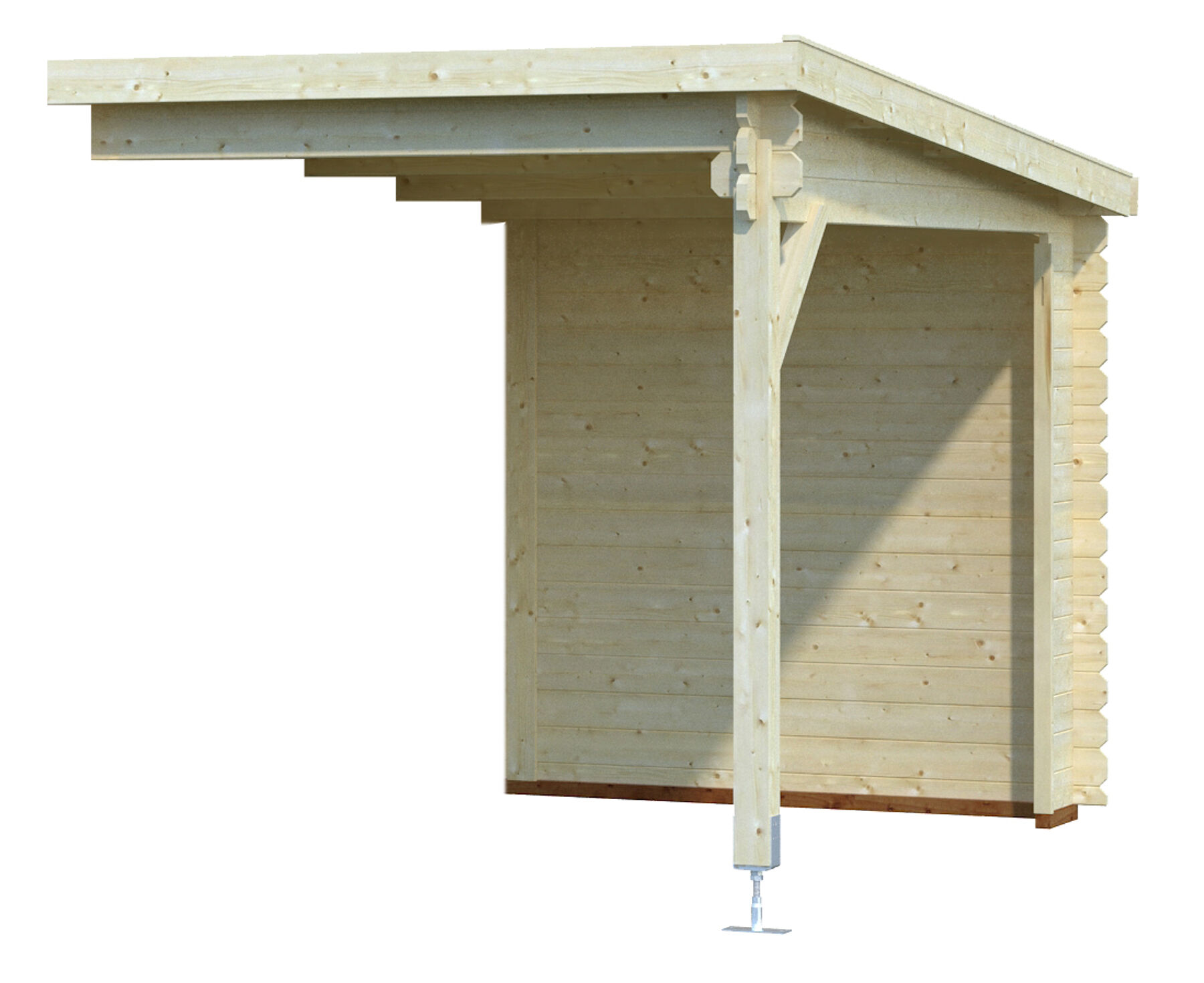 Gartenhaus Jever 3 Mit Anbau I mit Trapezblech Dunkelgrün