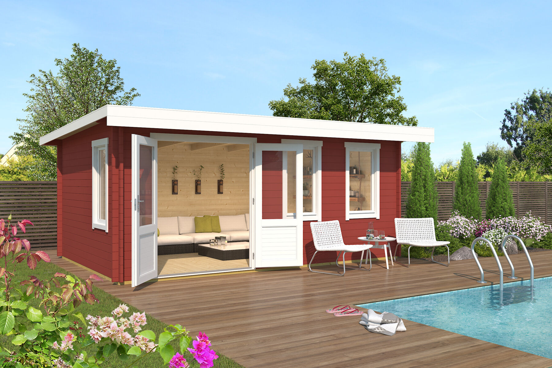 Gartenhaus Baruda 53 Schwedenrot