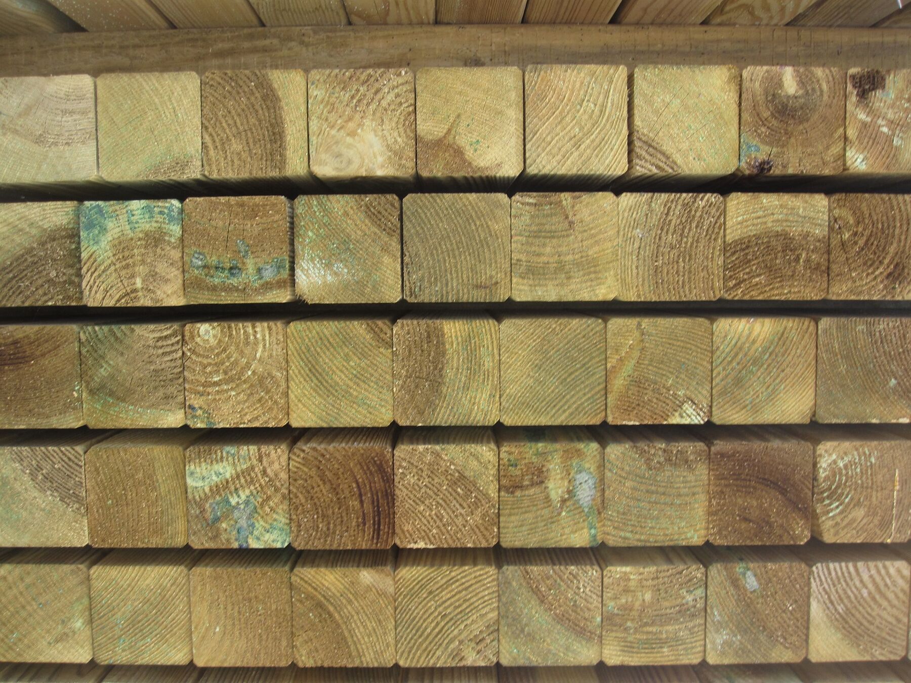 Kantholzpfosten Kiefer, grün 7 x 7 x 125 cm