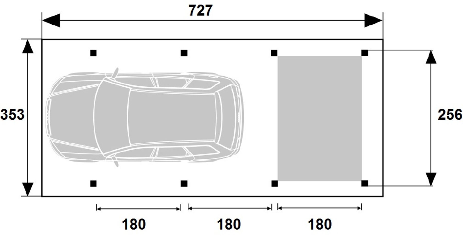 Carport Juist 2 KDI Grün 