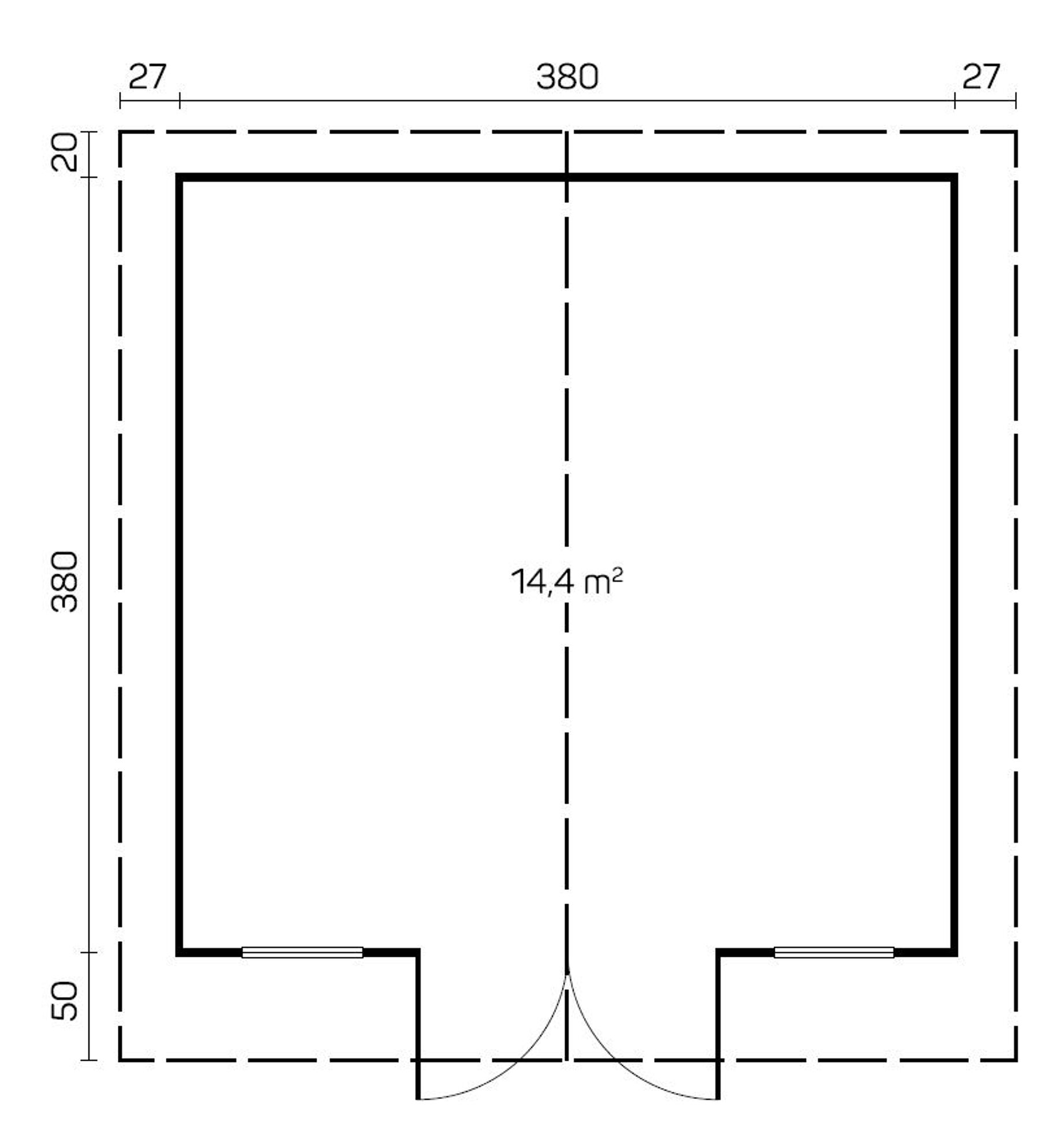 Gartenhaus Aino mit Trapezblech Dunkelrot