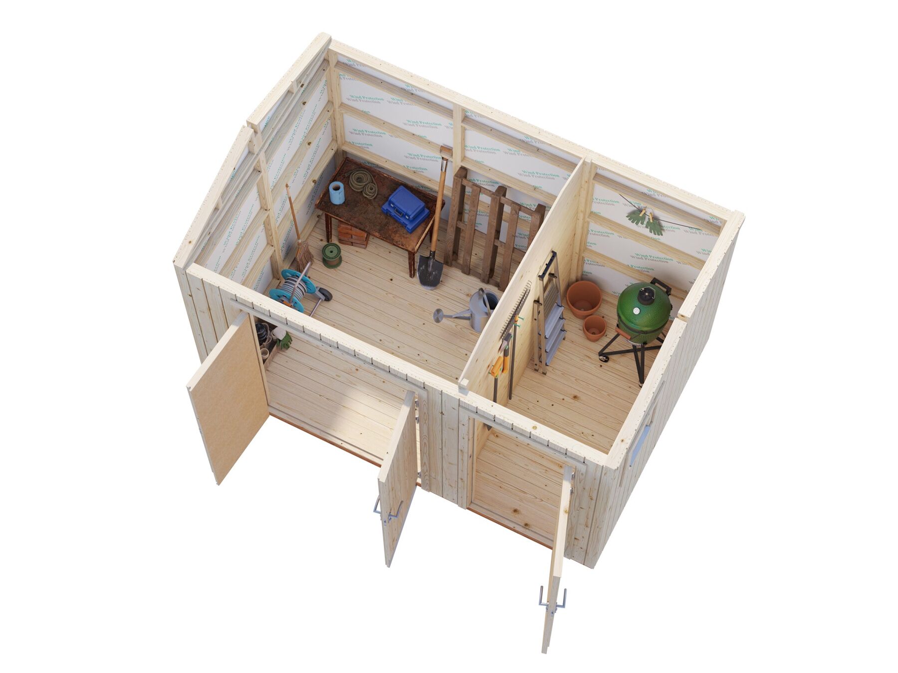 Gerätehaus Olaf 6,6 m² mit Trapezblech Anthrazit