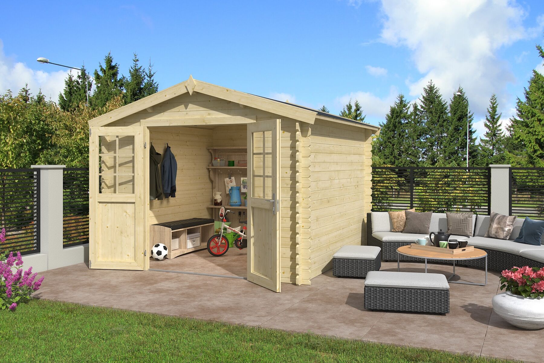 Innenarchitektur, Fußball, Gras, Hinterhof, Wohnen