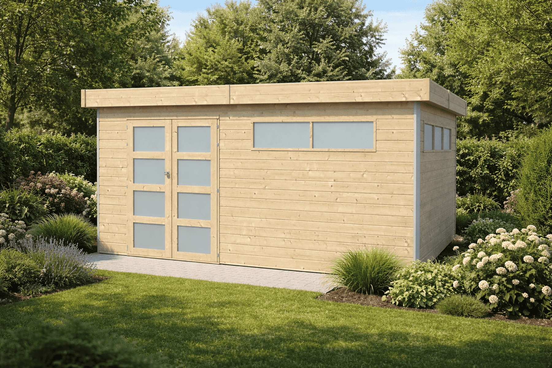 Gartenhaus Sven 4 - 13,87 m² inkl. Trapezblechdach Anthrazit