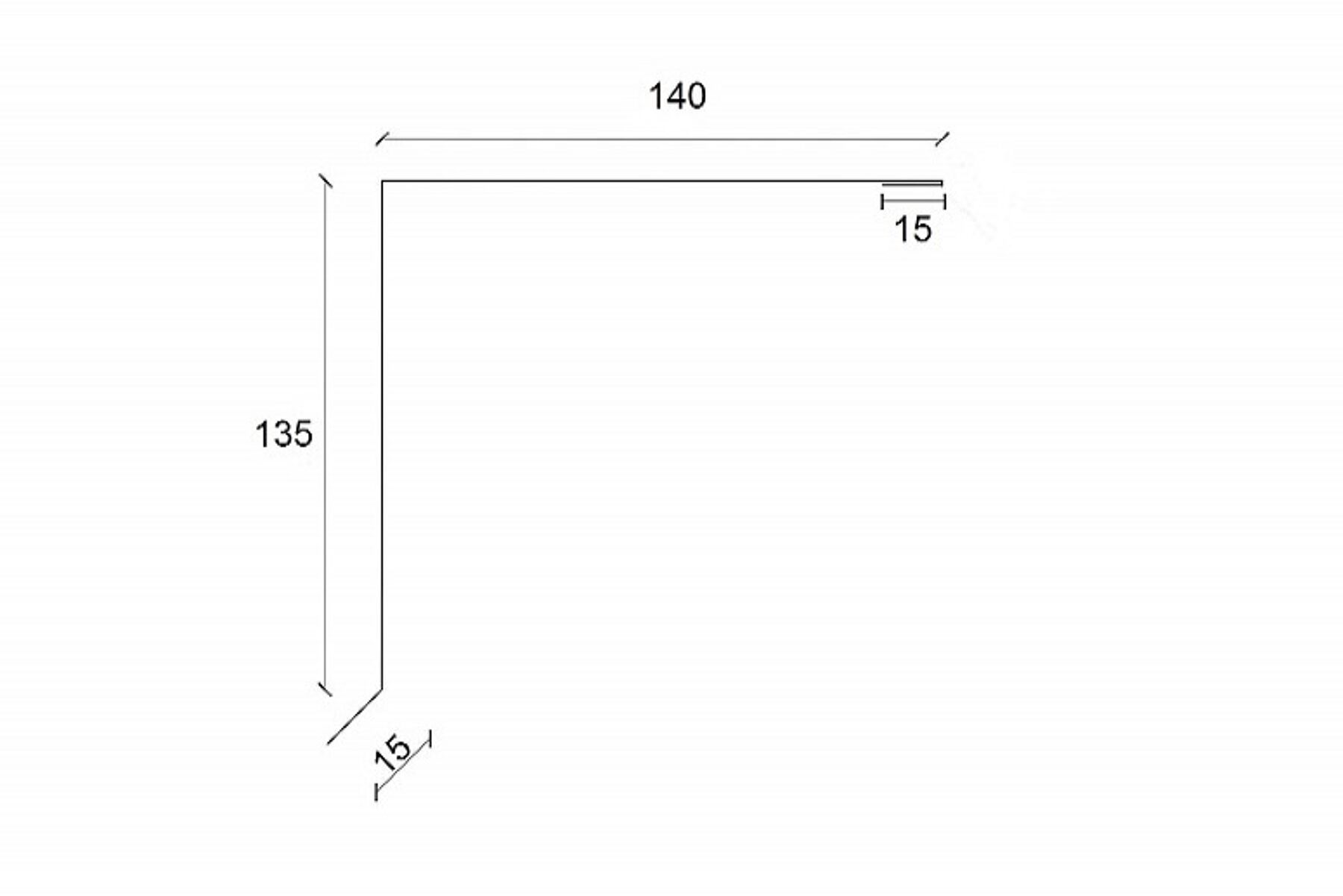 Ortgangsbleche 140  x 140 x 1250 mm