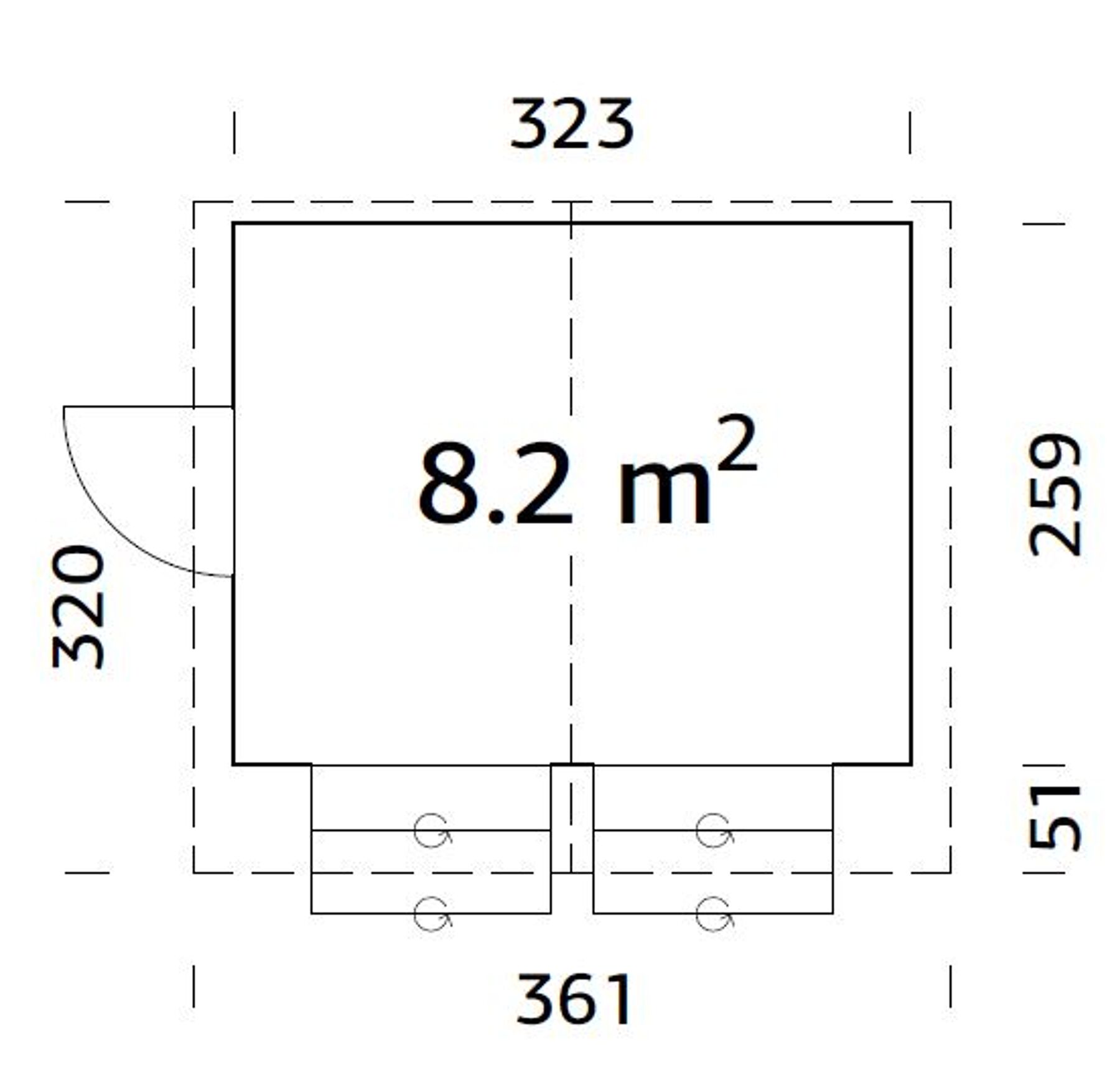 Palmako Verkaufsstand Stella 8,2 m² Transparent