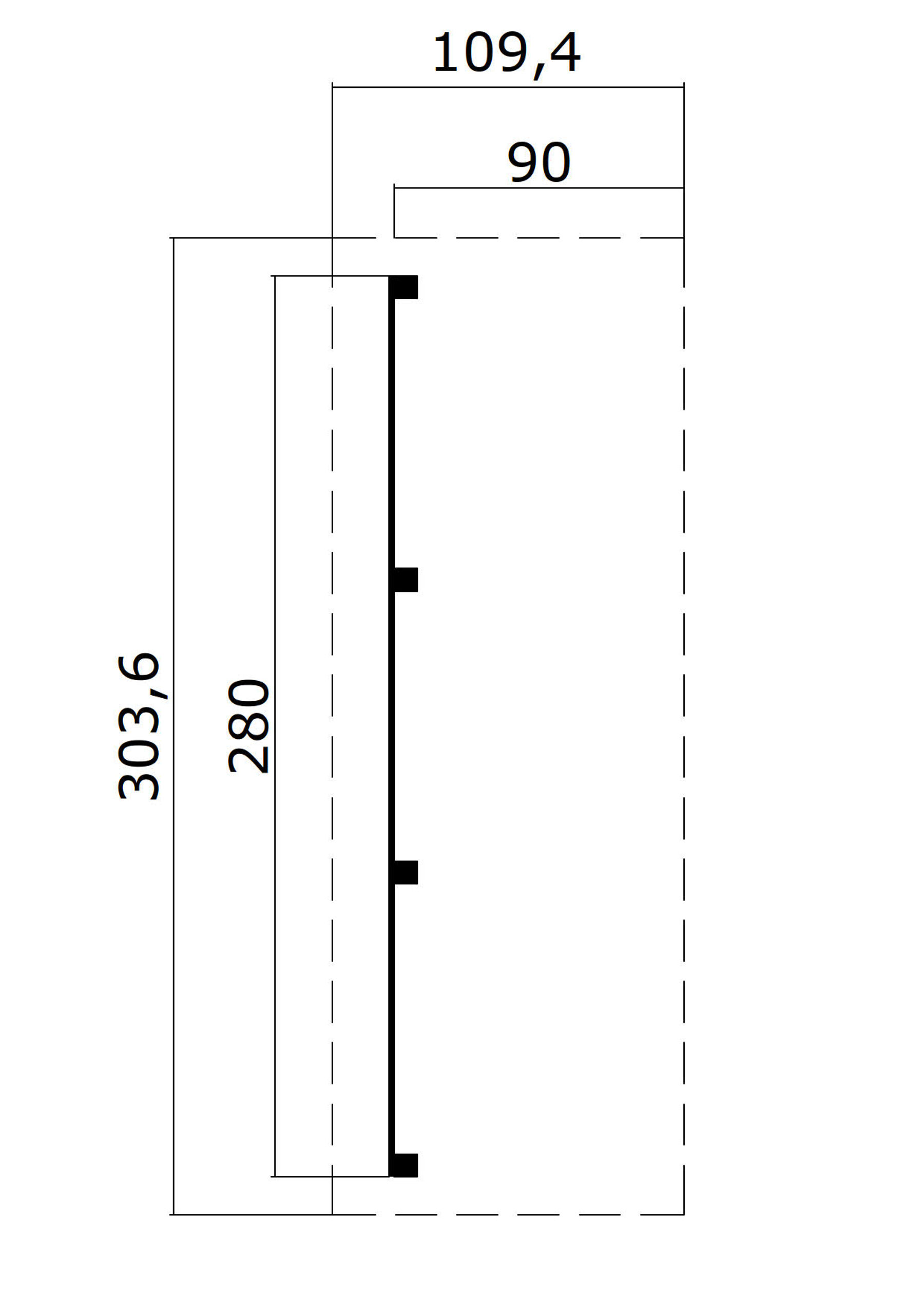 Schleppdach mit Seitenwand 90 x 300