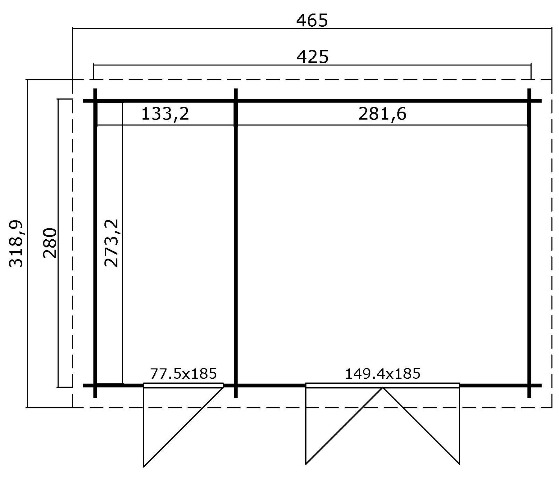 Gerätehaus Belmont 2 Gletschergrün mit Trapezblech Anthrazit