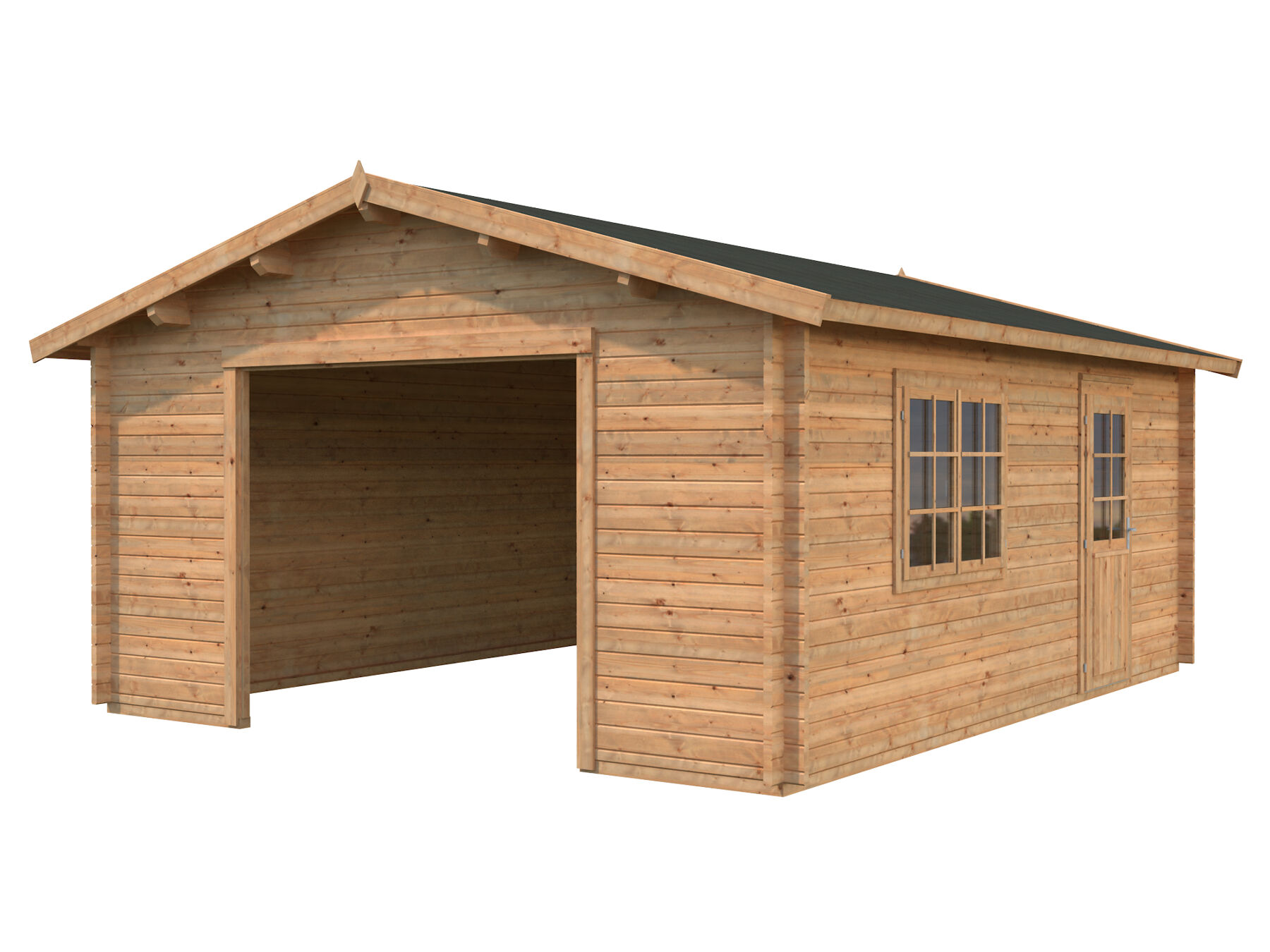 Holzgarage Roger 27,7 m² Ohne Tor Hellbraun Holzgarage Roger 27,7 m² Ohne Tor Hellbraun