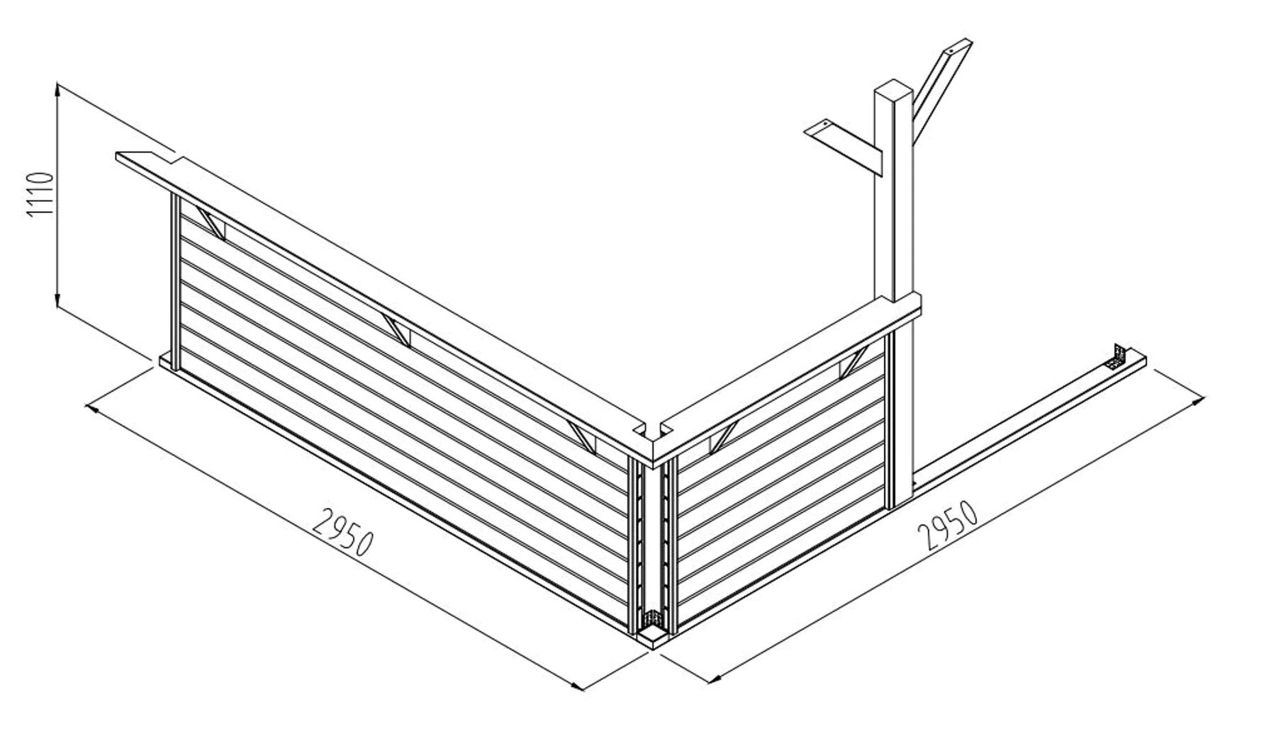 Pavillon Bianca 33,2 m² Set 520 mit ISO-Glas Schiebetür