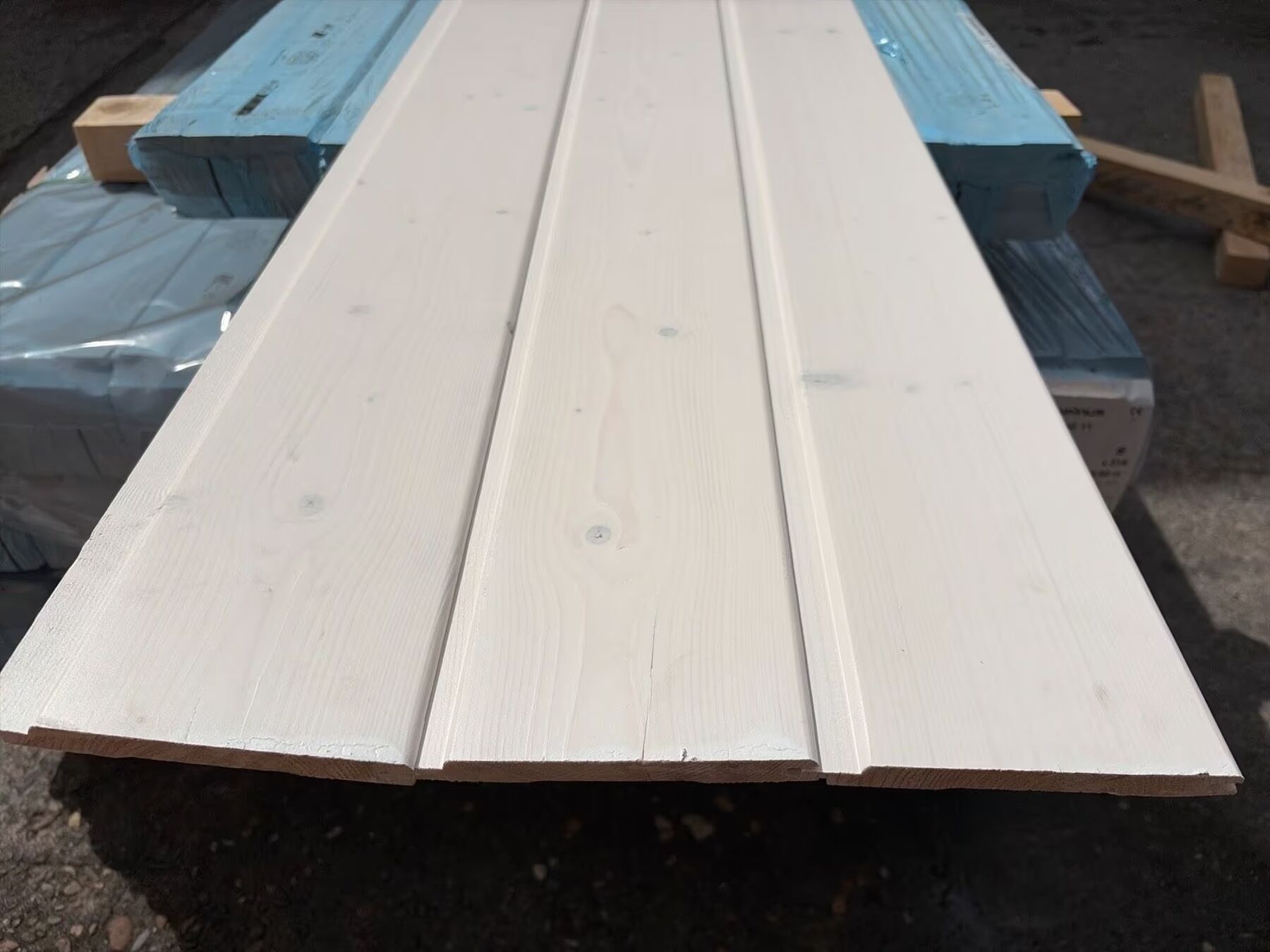48,62 m² Fichte Profilholz Weiss, 13.5x146x4500 mm