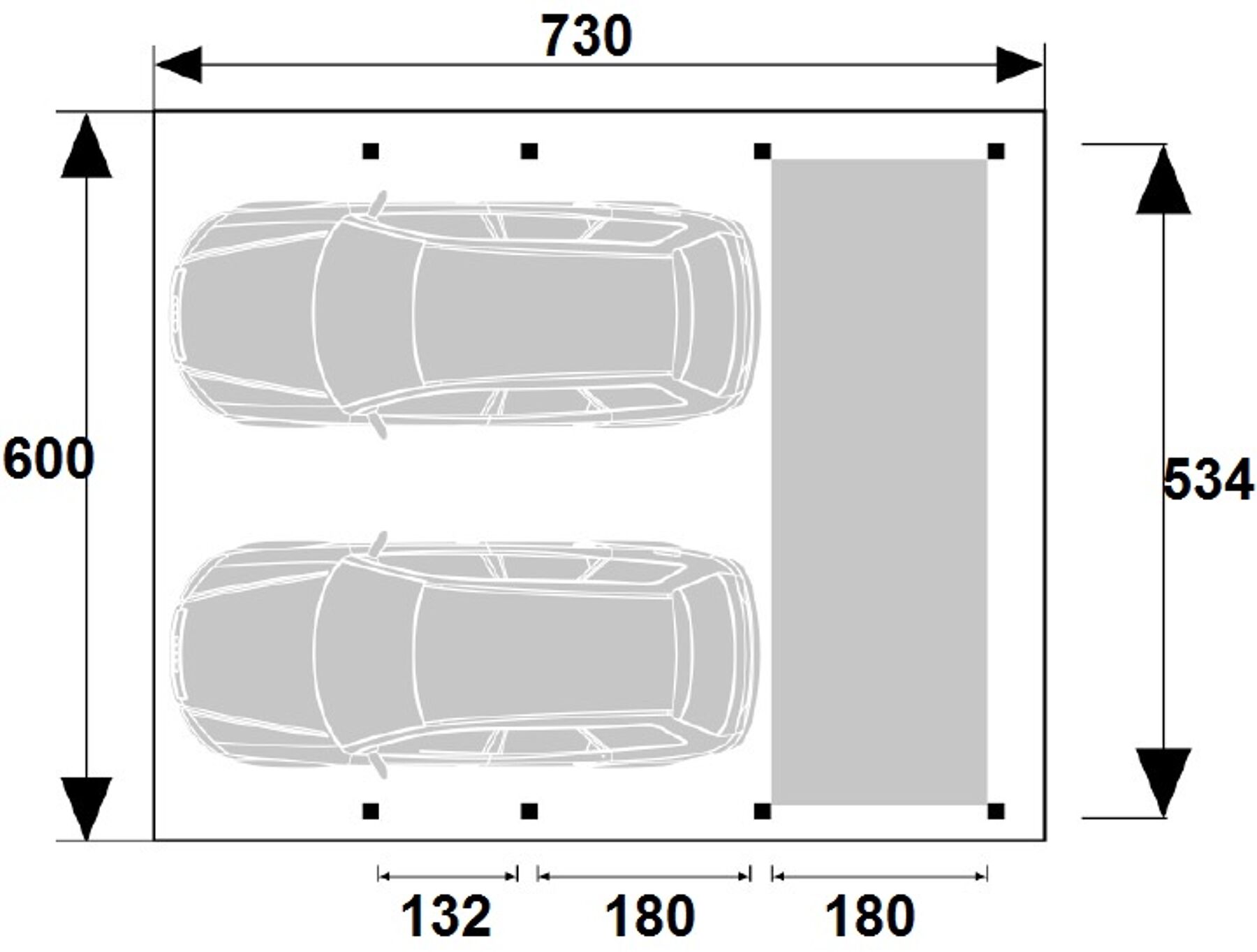 Carport Fehmarn 2 KDI Grün