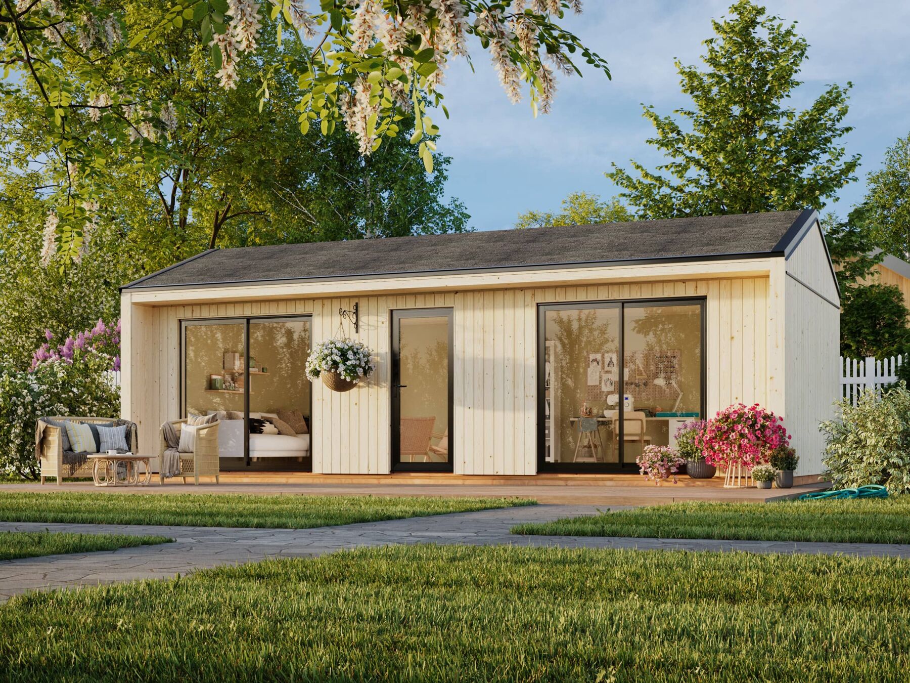 Modernes Tiny Haus Rebekka 31,8 m² mit ISO-Glas Schiebetür