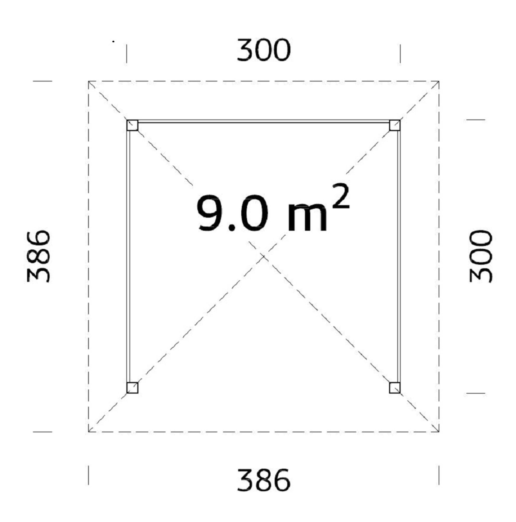 Pavillon Betty 9,0 m² Grau