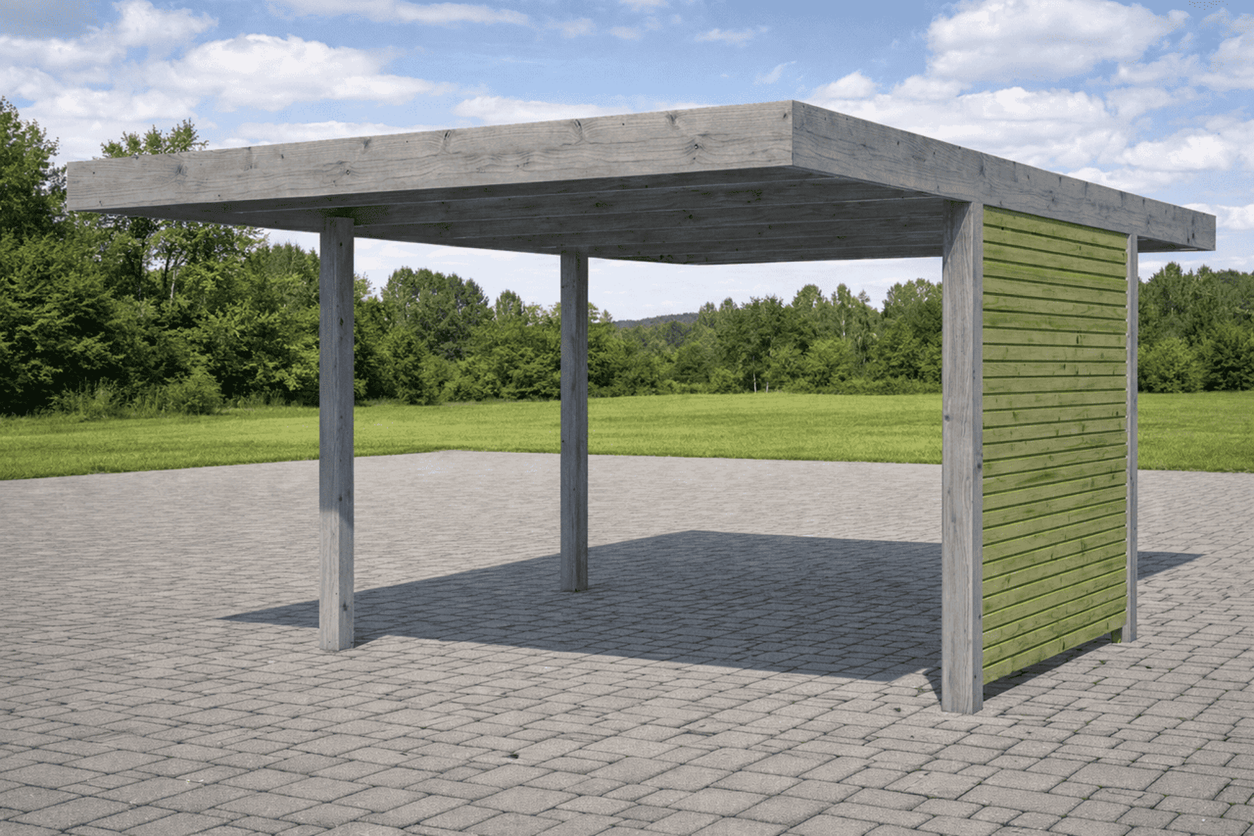 Carport Combi B Laura 13,5 m² inkl. Polyester-Wellplatte