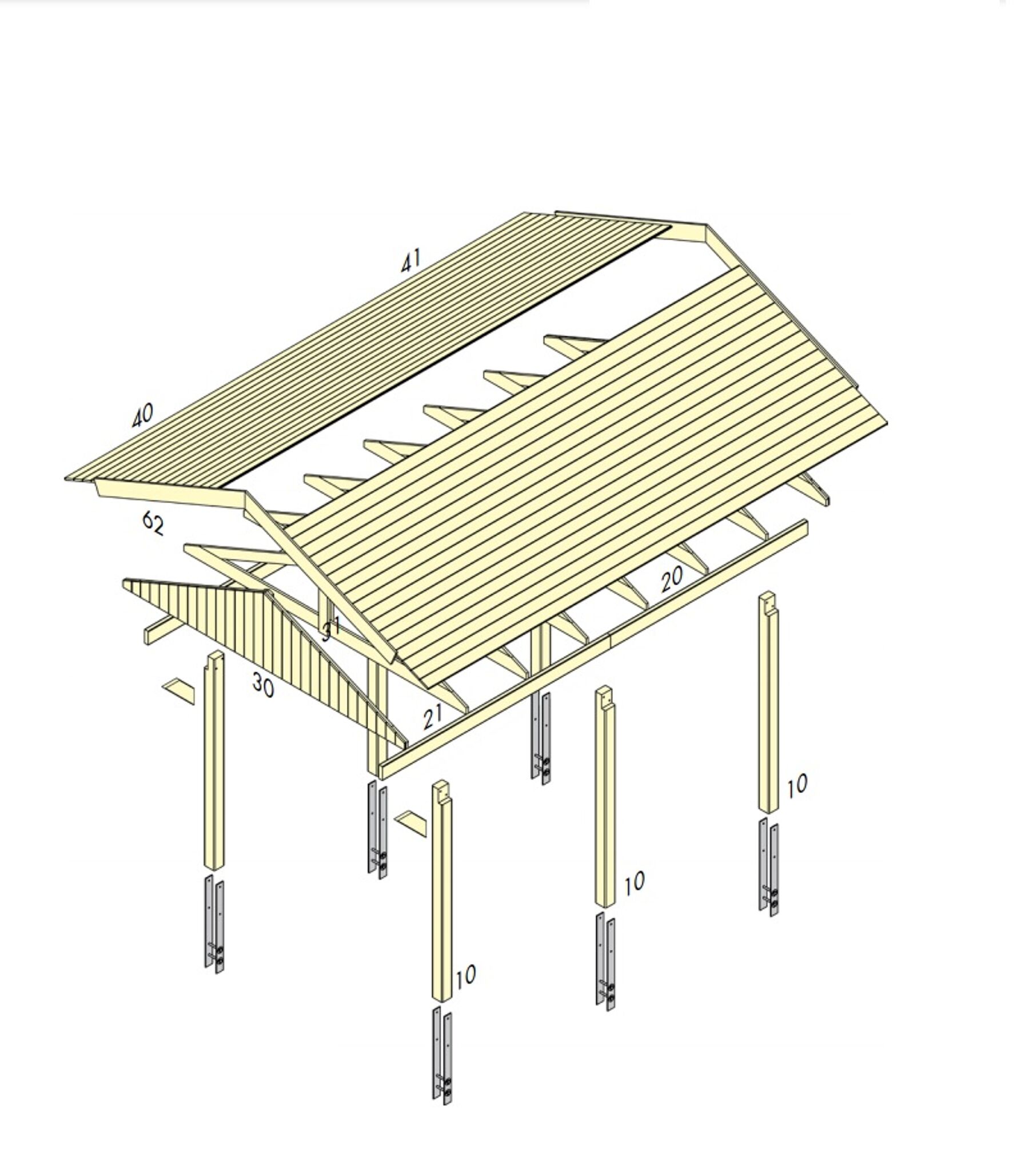 Carport Juist 1 KDI Grün 