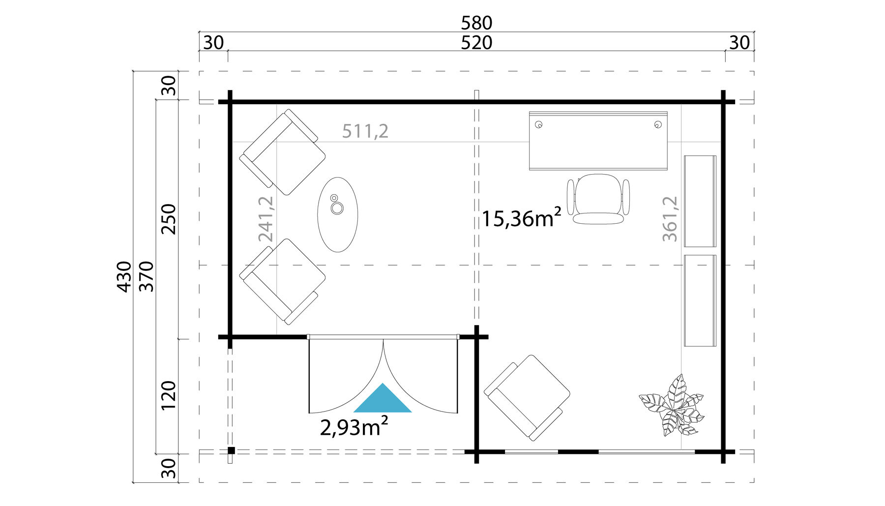 Gartenhaus Brighton 44 Carbongrau