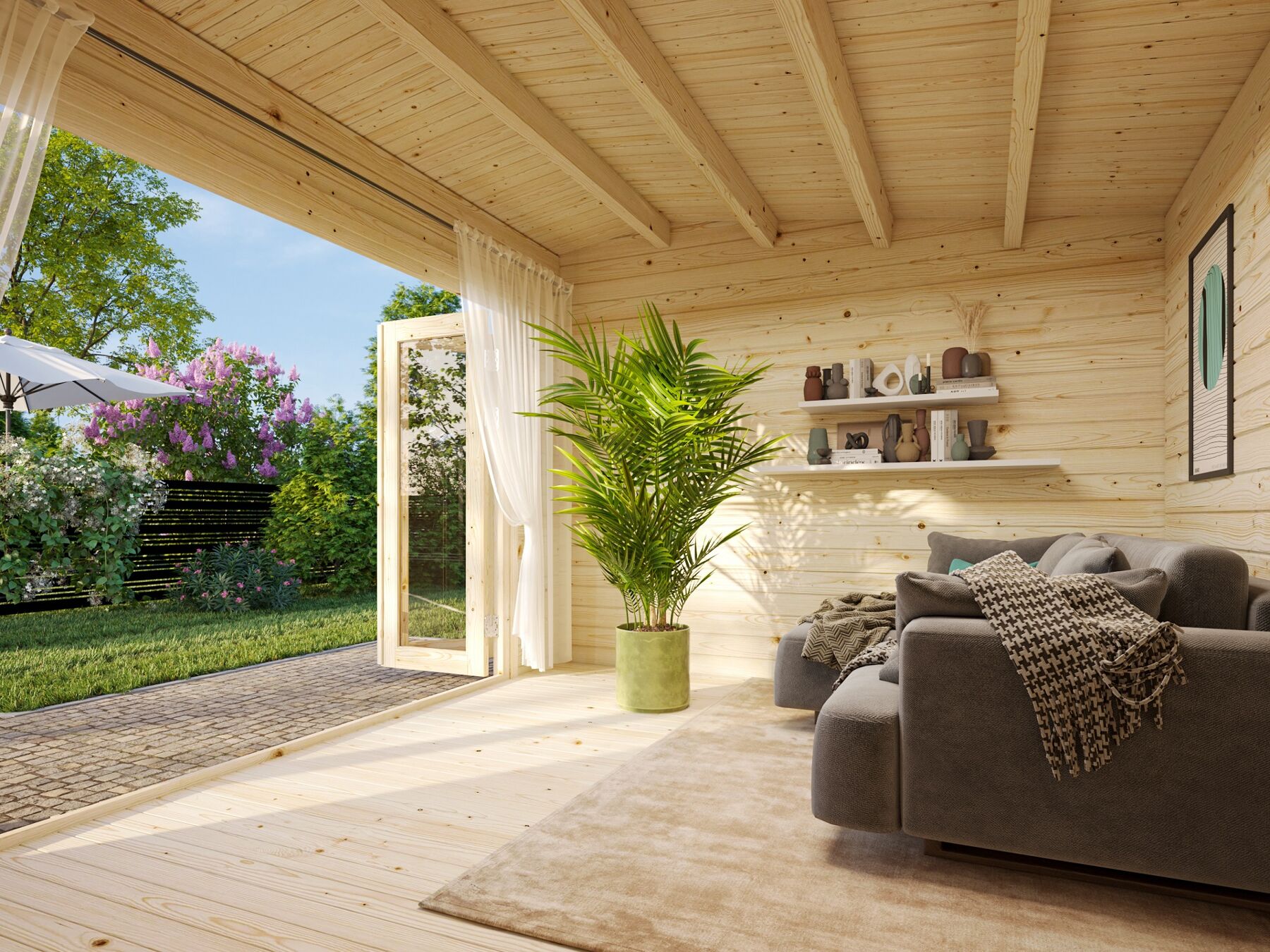 Gartenhaus Ines 11,1 m² Hellbraun 