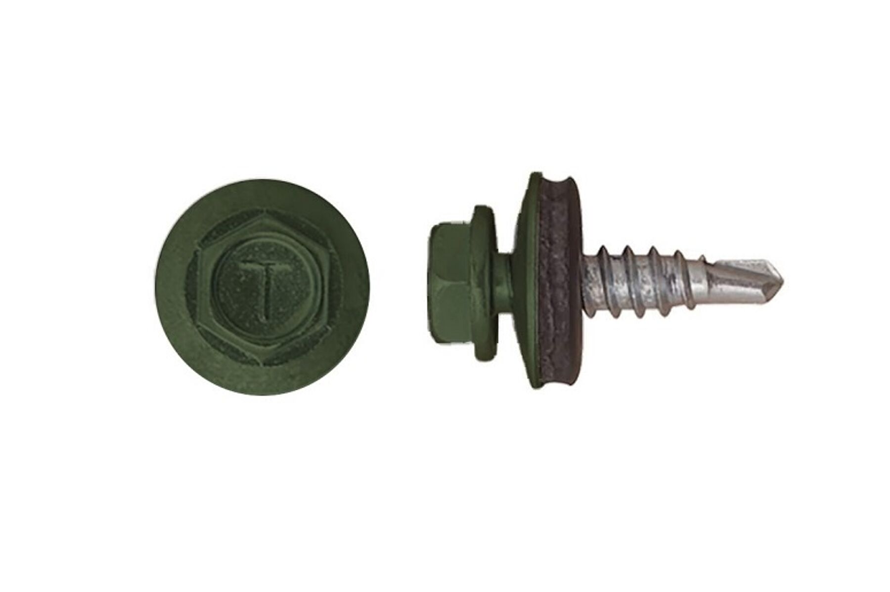 Bohrschrauben, 4.8x20mm, 100er Box Dunkelgrün