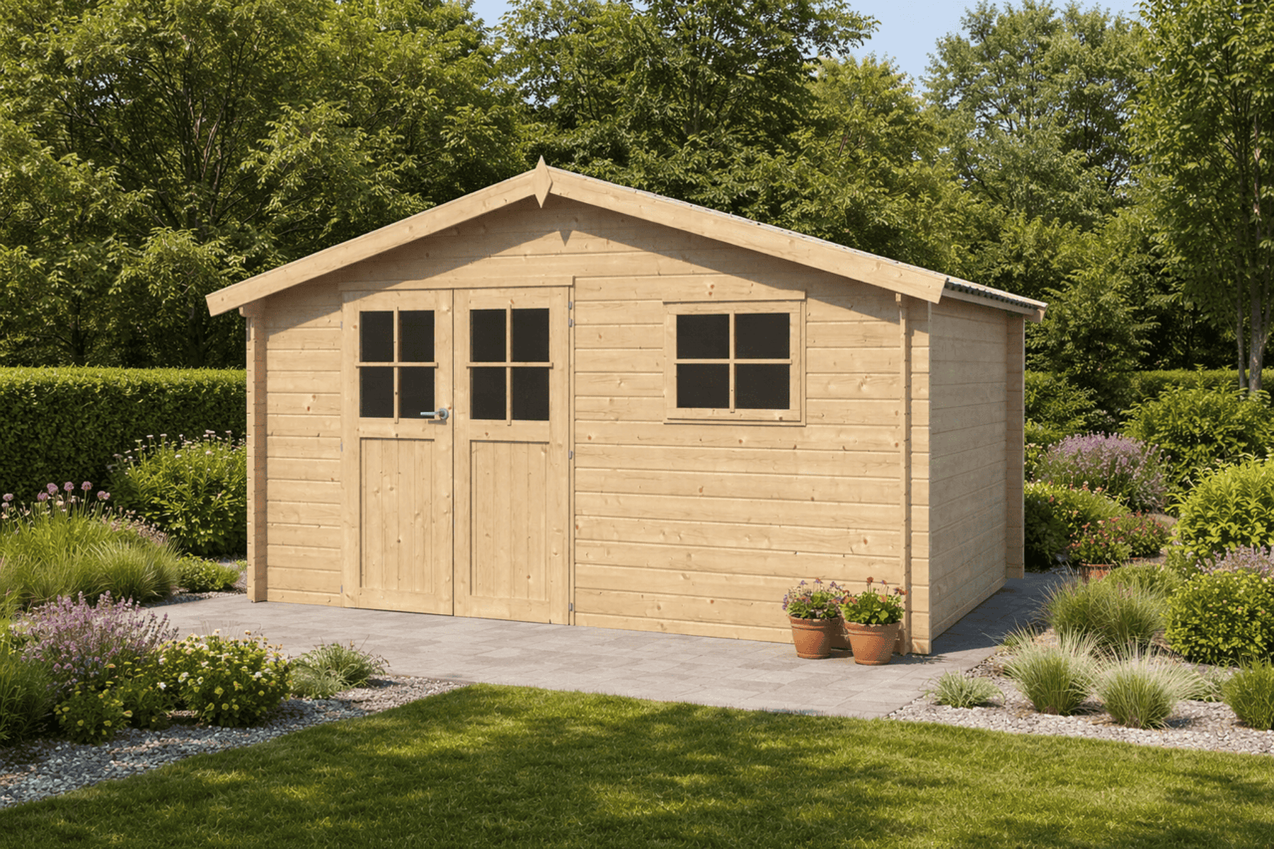 Gartenhaus Maria 1 - 10,49 m² inkl. Dachziegelblech Anthrazit