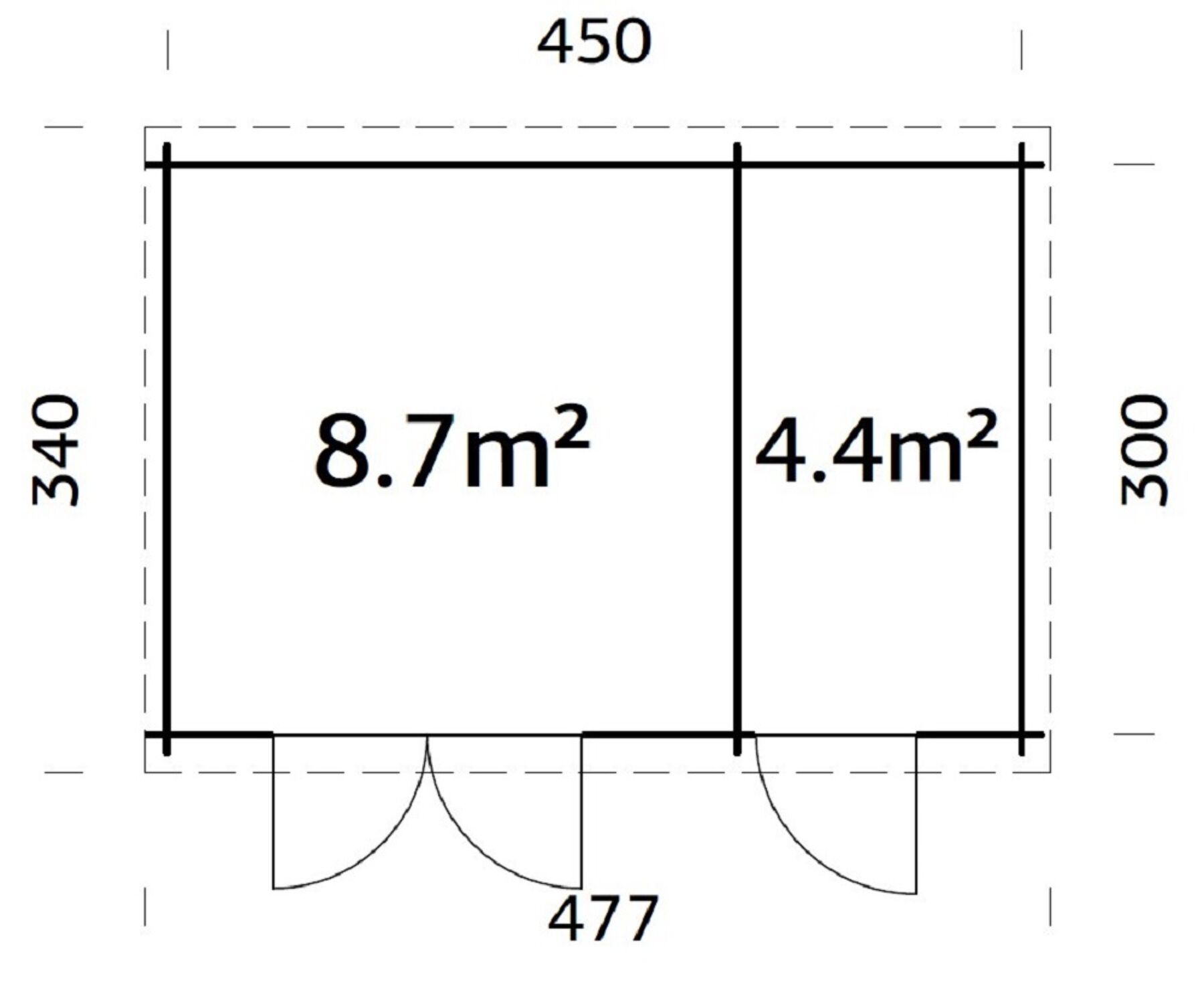 Gartenhaus Ella 13,1 m² Transparent 