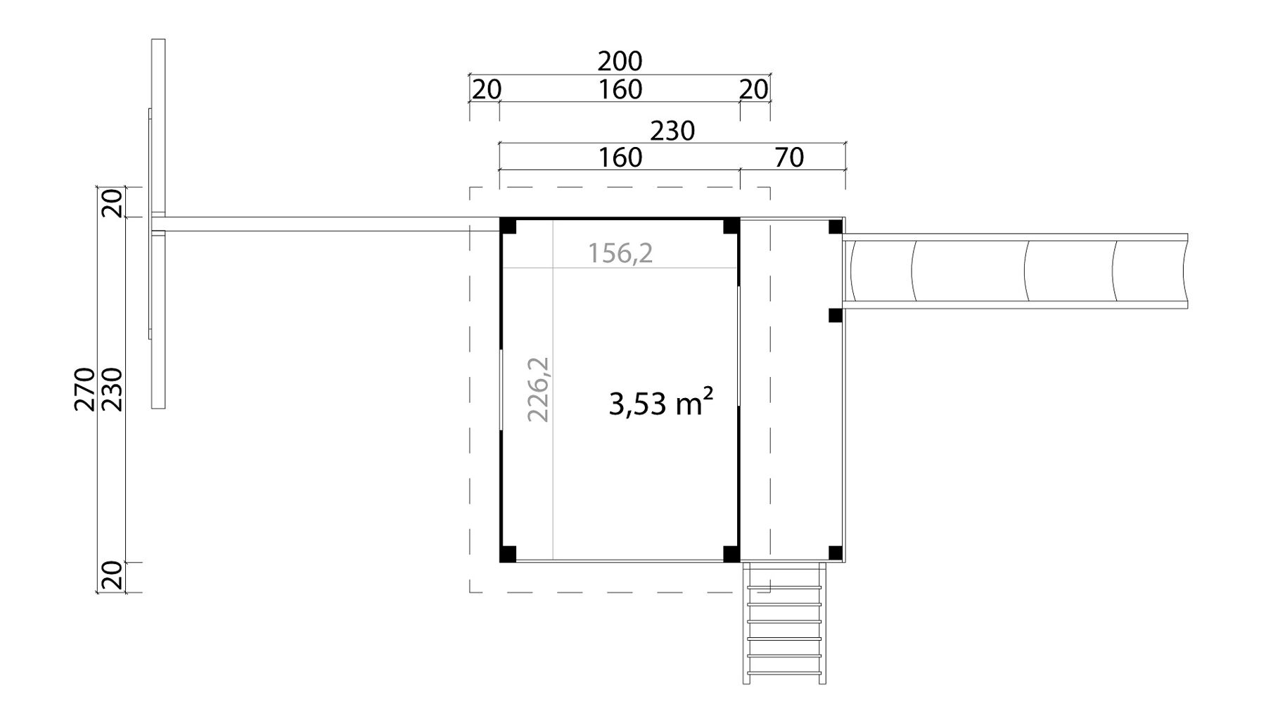 Schaukel Set für Stelzenhaus Tivoli Weiß