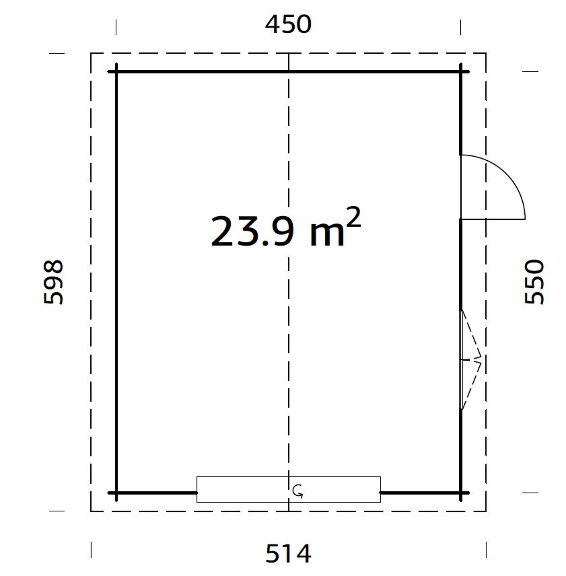 Holzgarage Roger 23,9 m² Mit Sektionaltor