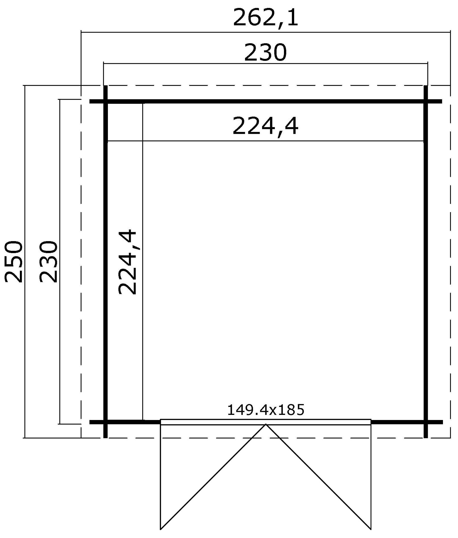 Gerätehaus Ingo 230 Gletschergrün mit Trapezblech Silber